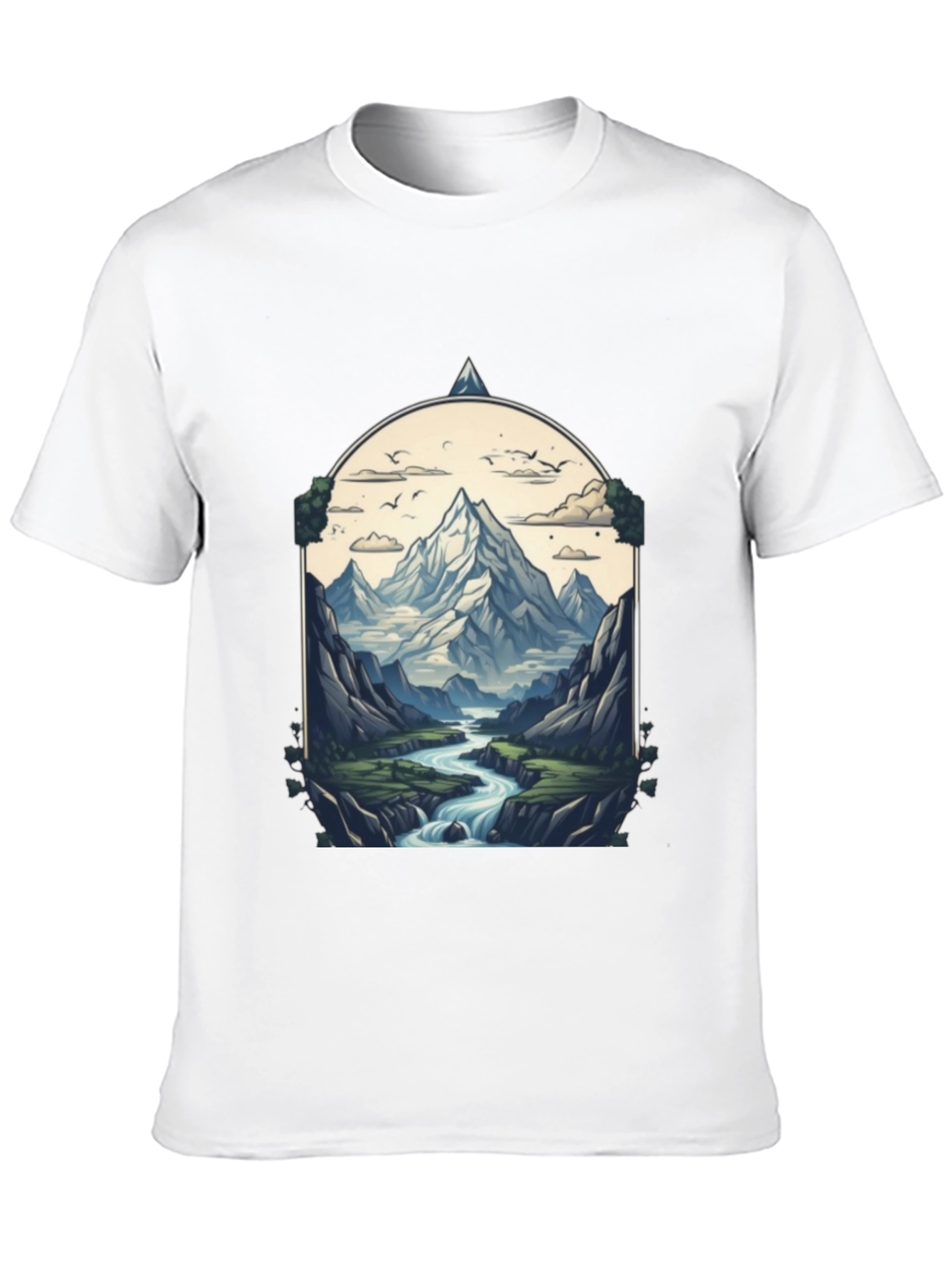 Mountain River T-Shirt - Nature Graphic Tee