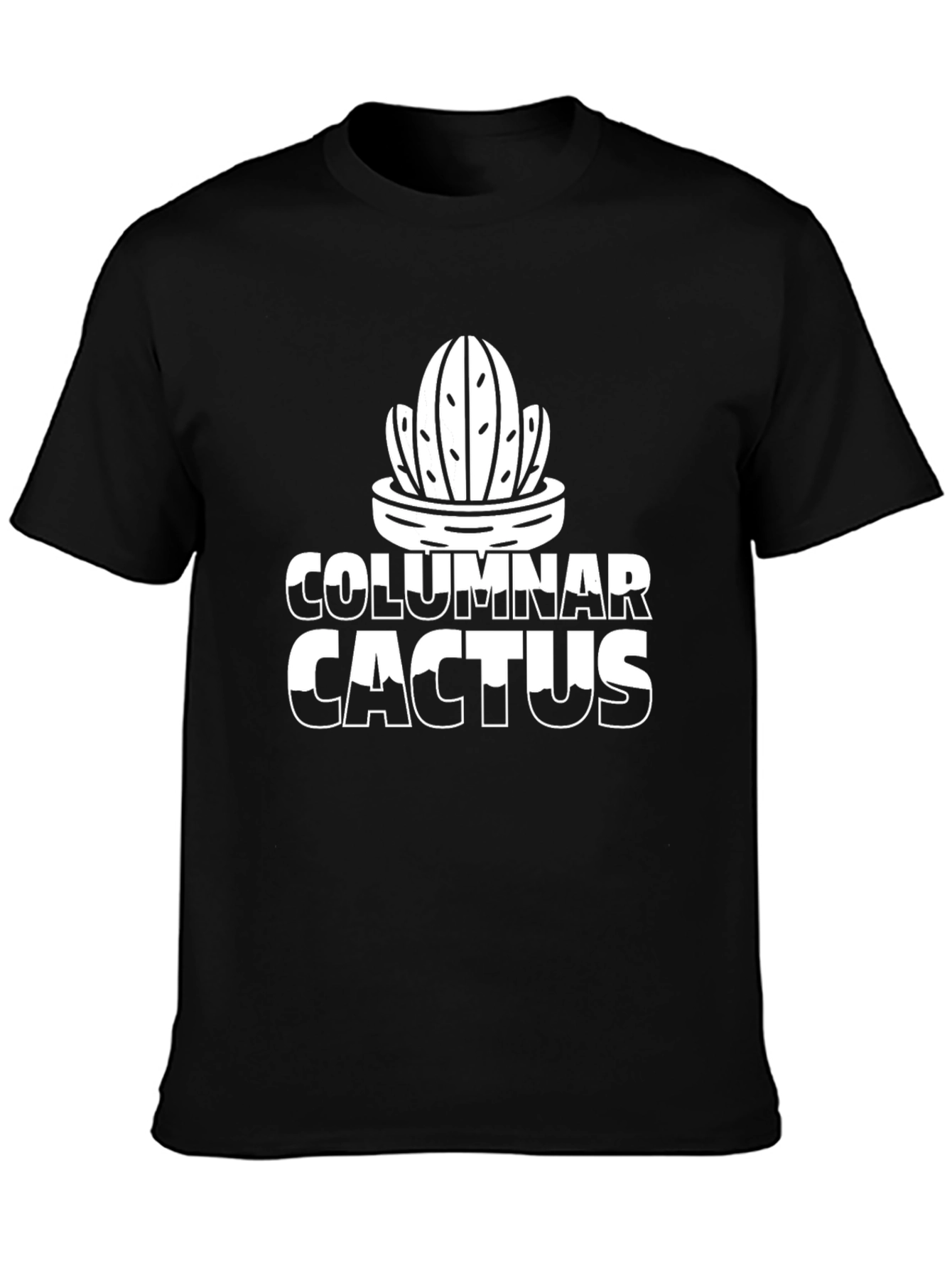 Columnar Cactus Graphic Tee - Black Cotton Blend