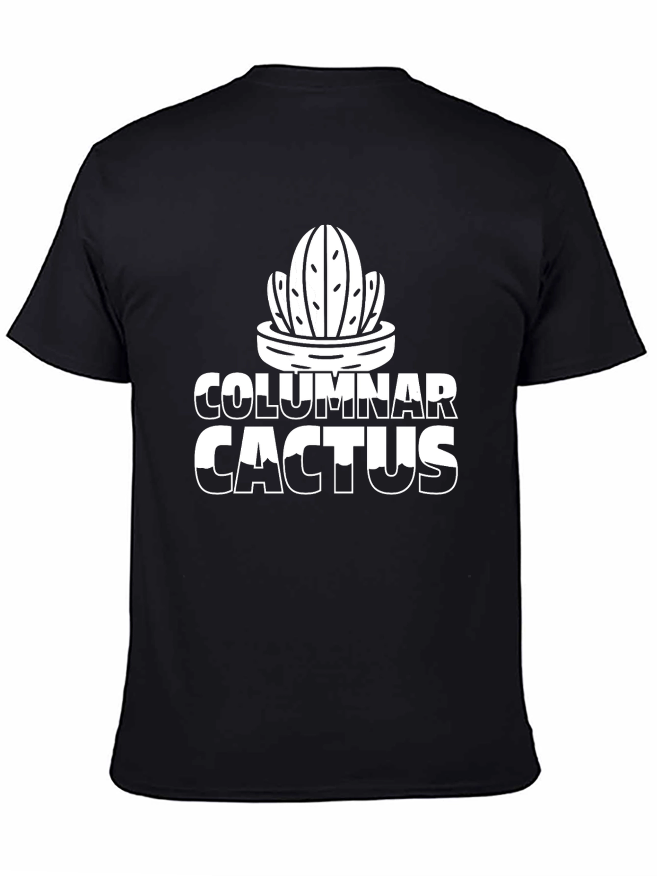 Columnar Cactus Graphic Tee - Black Cotton Blend