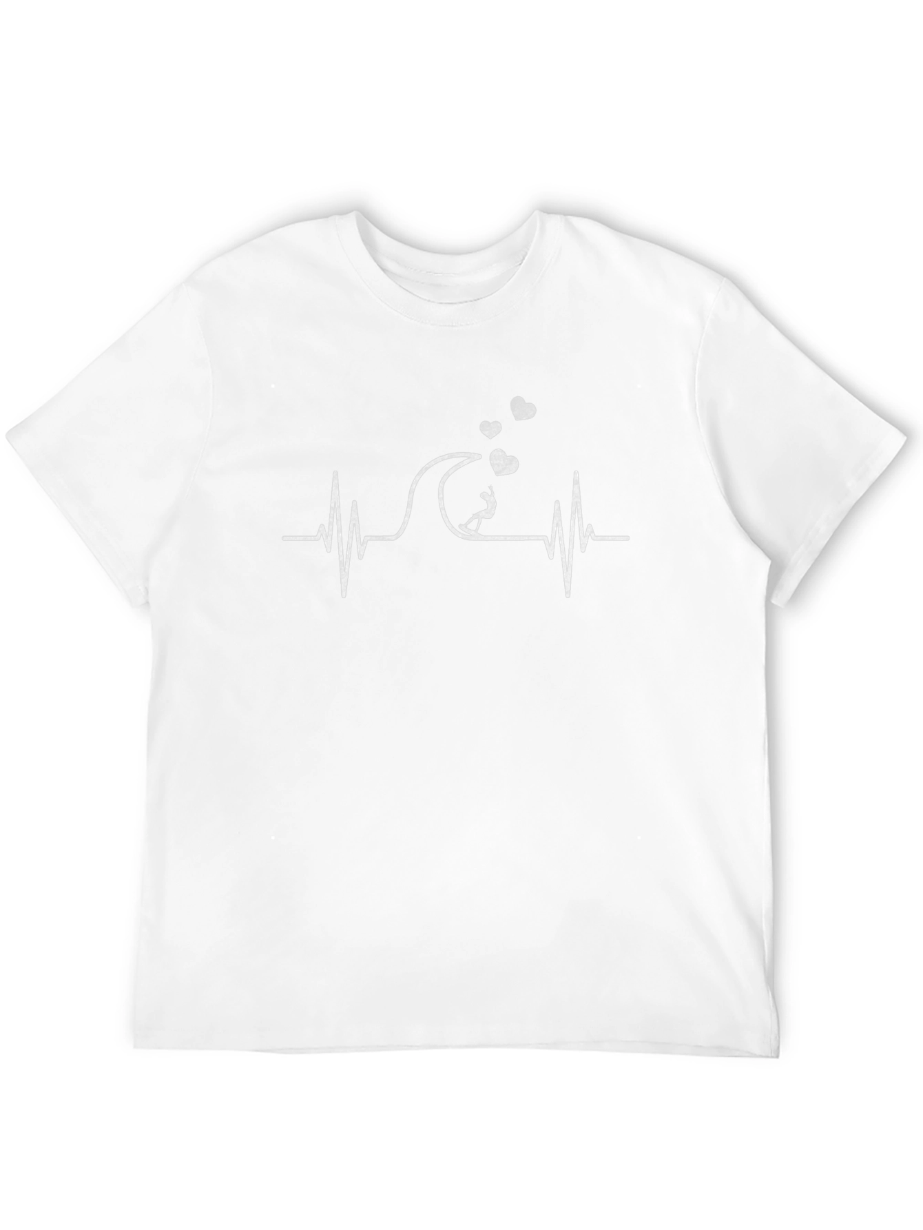 Surfing Heartbeat Graphic Tee - Black T-Shirt