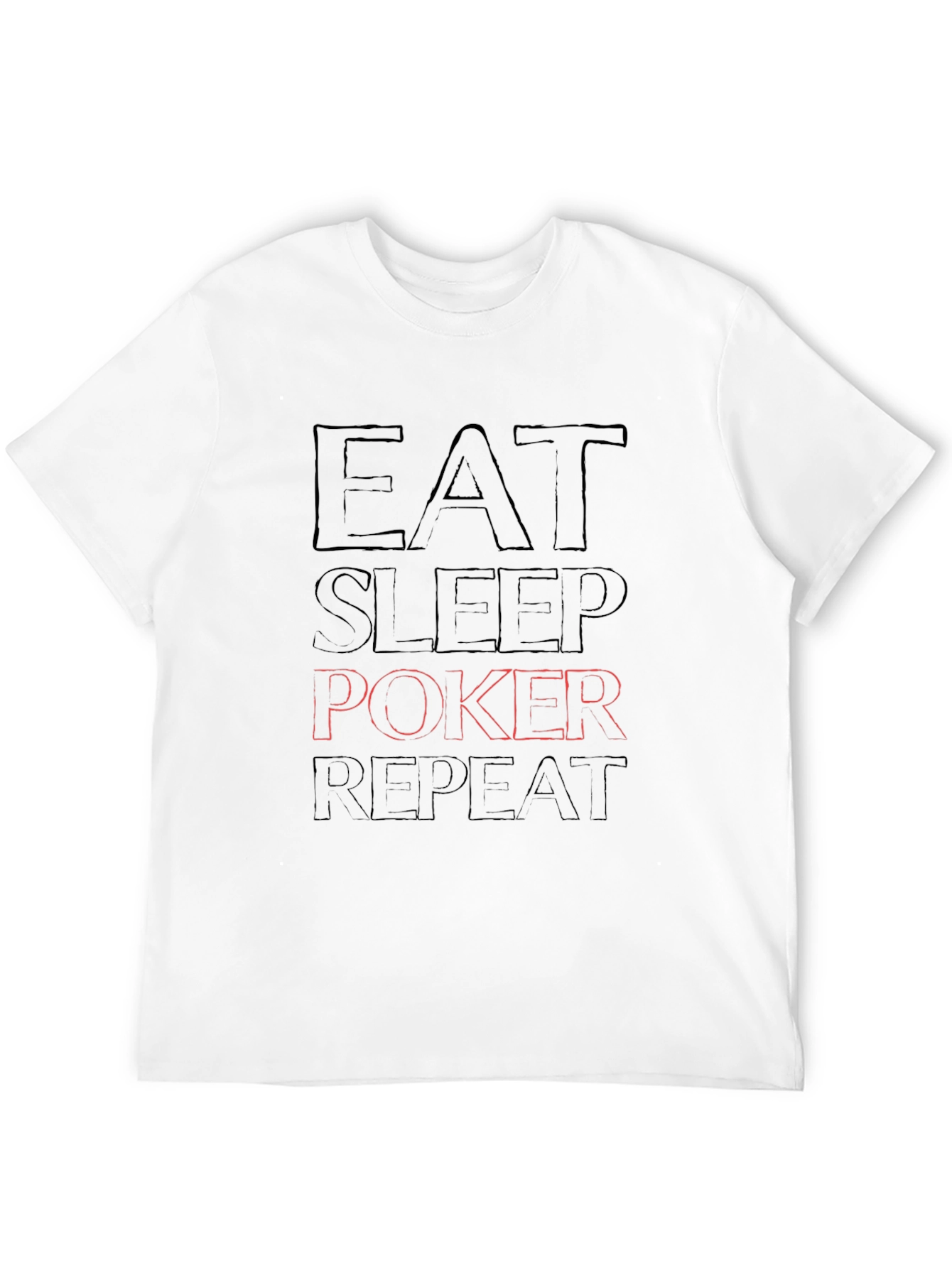 Eat Sleep Poker Repeat Black Graphic Tee