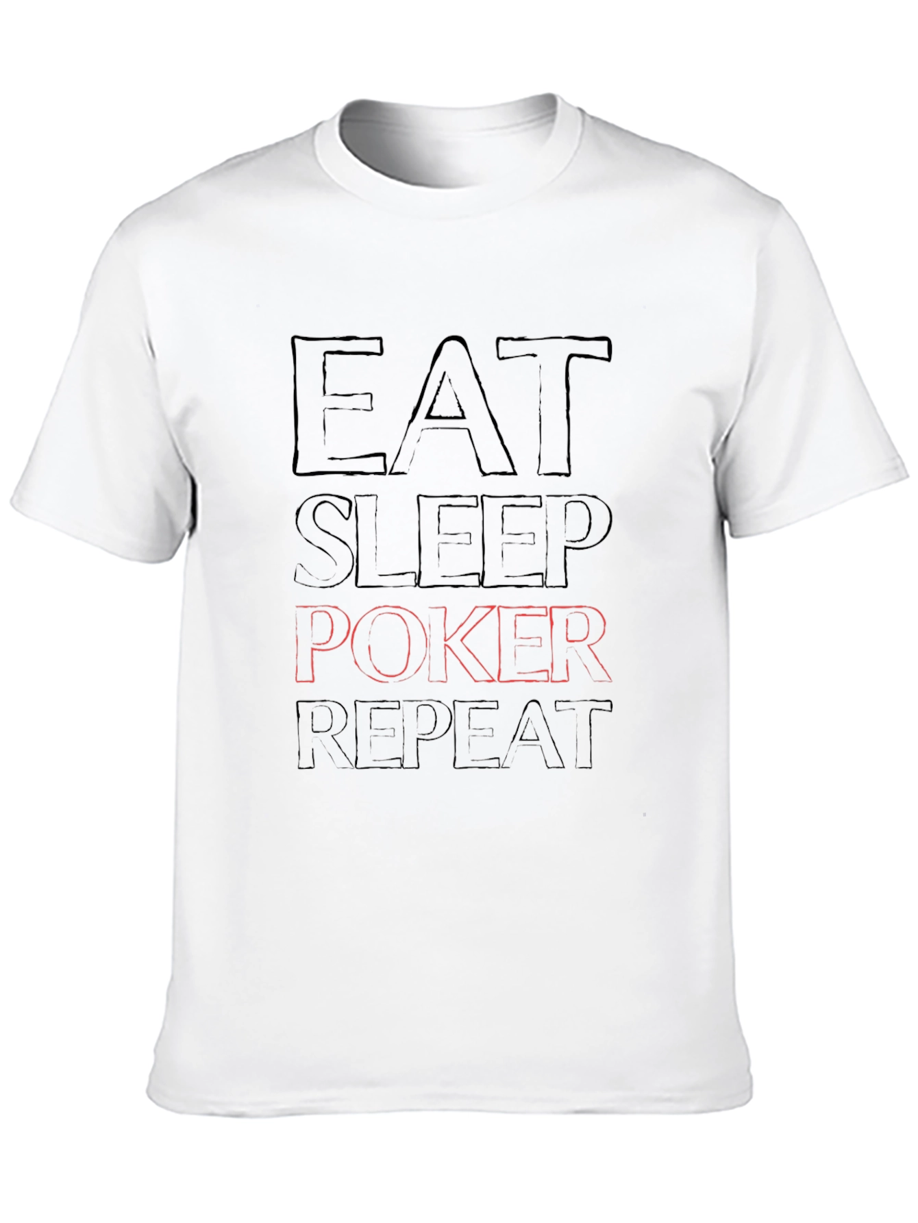 Eat Sleep Poker Repeat Black Graphic Tee