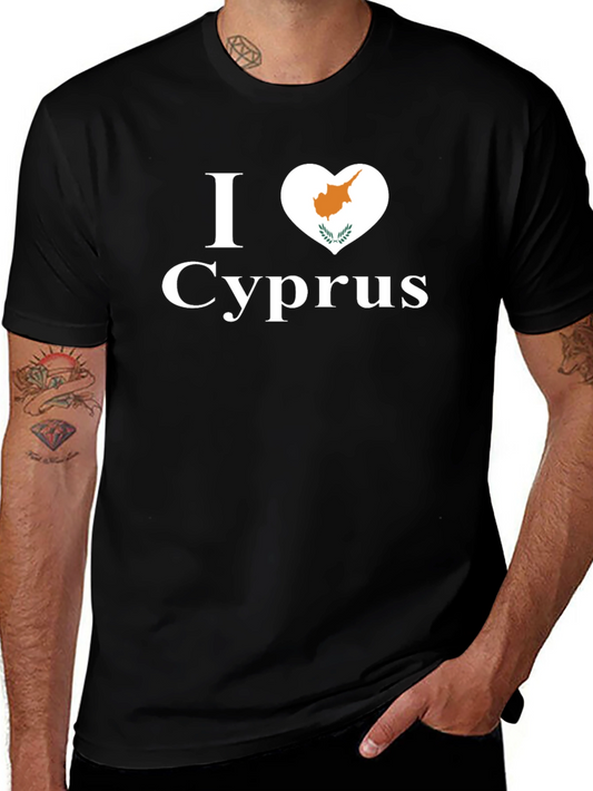 I Love Cyprus T-Shirt Black Cotton