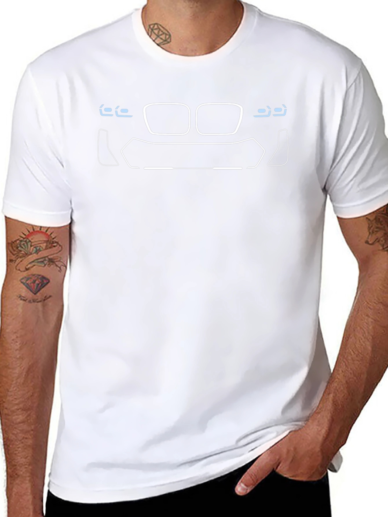 Car Front Outline Graphic Tee - Modern Style