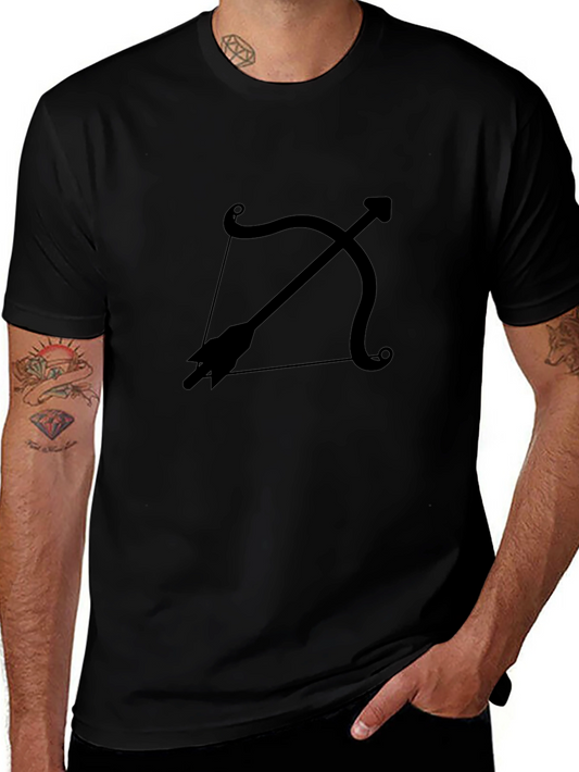 Black Sagittarius Zodiac Bow and Arrow Graphic Tee