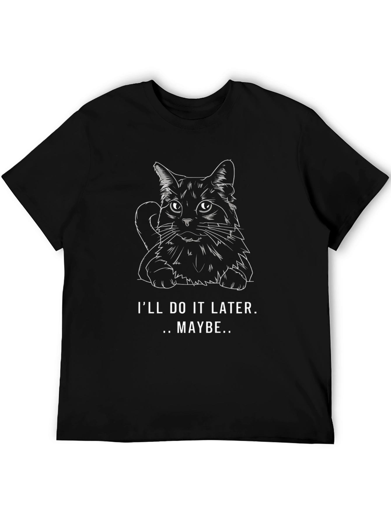 Ill Do It Later Cat Graphic T-Shirt