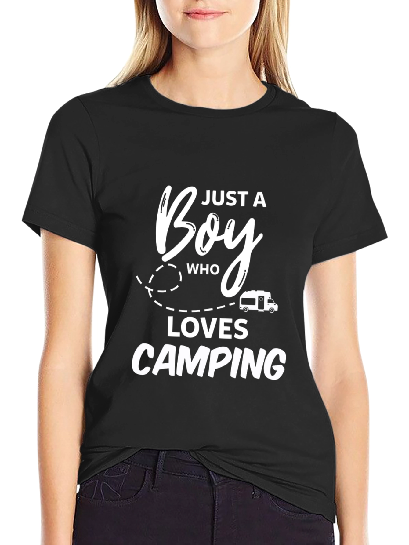 Boy Who Loves Camping Graphic Tee