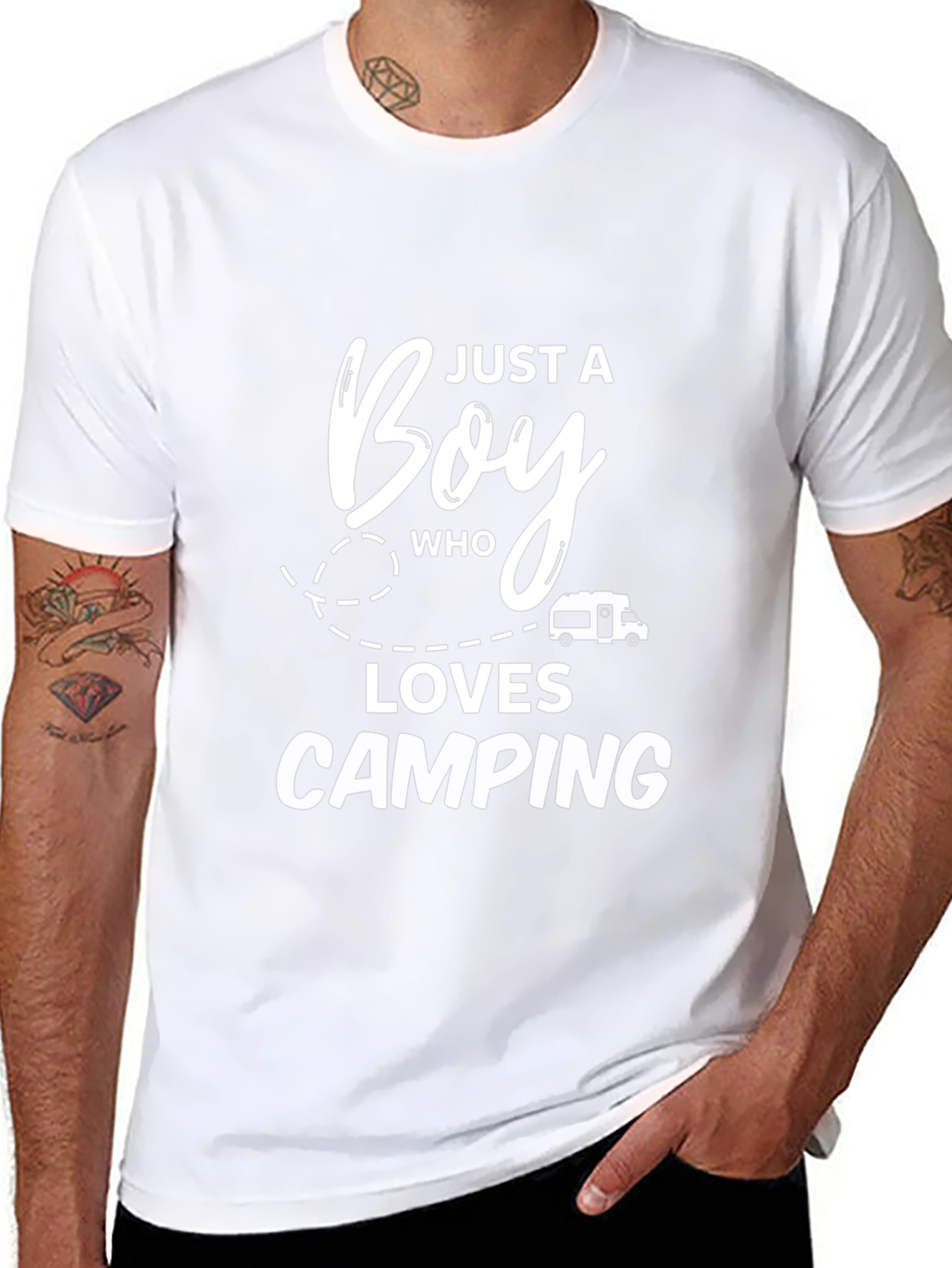 Boy Who Loves Camping Graphic Tee