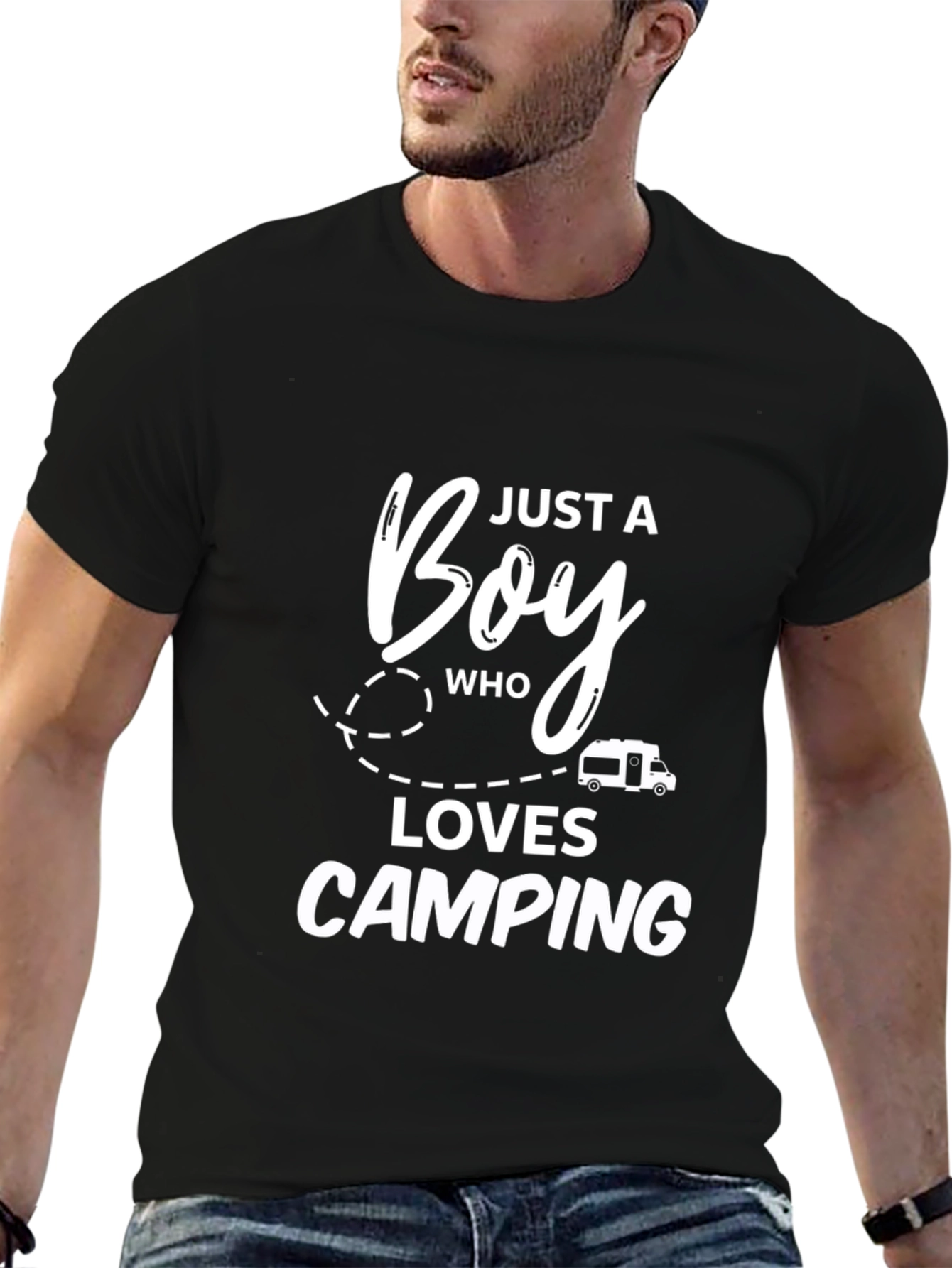 Boy Who Loves Camping Graphic Tee