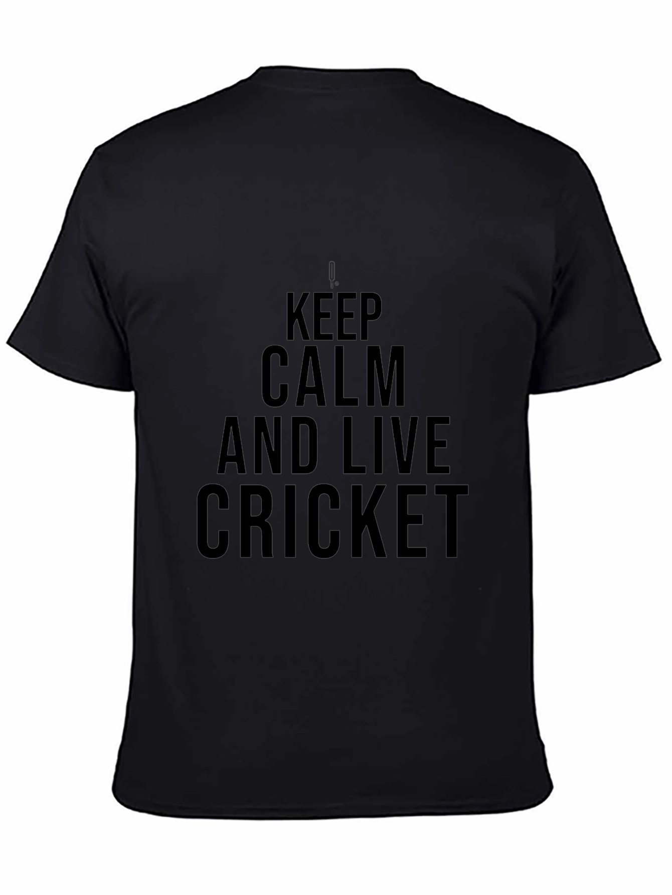 Keep Calm and Live Cricket Black T-Shirt