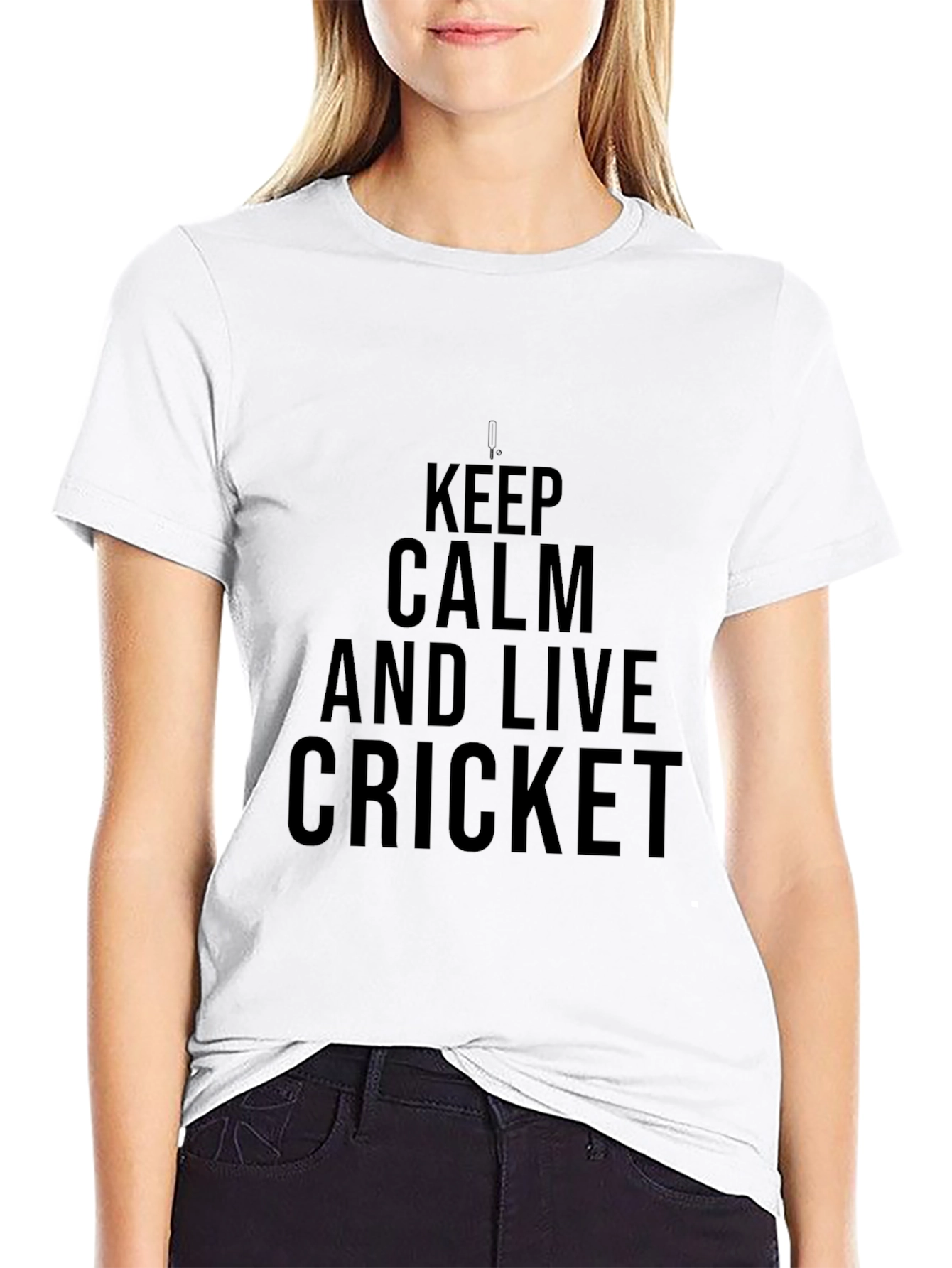 Keep Calm and Live Cricket Black T-Shirt