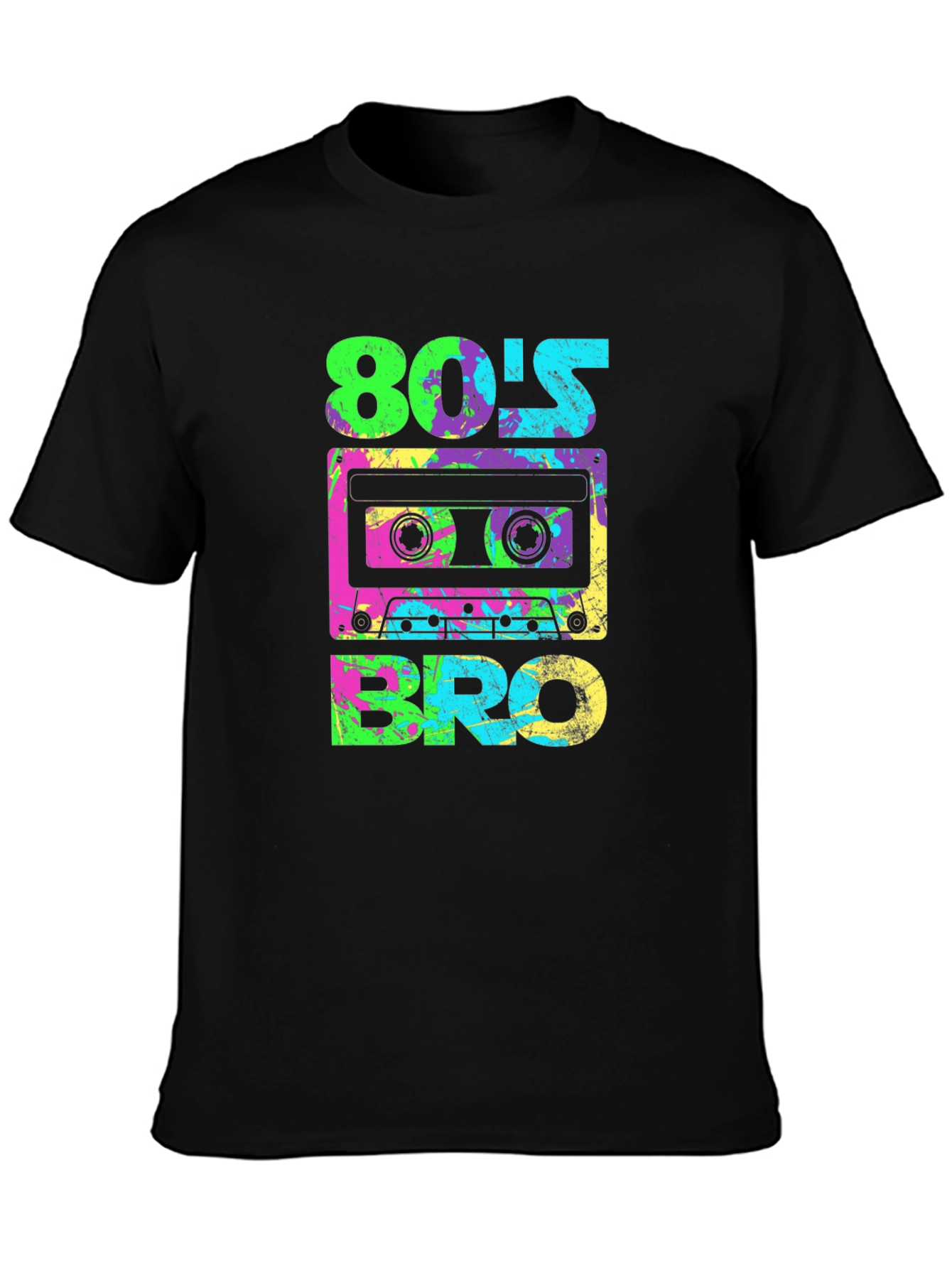 Retro 80s Bro Graphic Tee - Cassette Tape Design