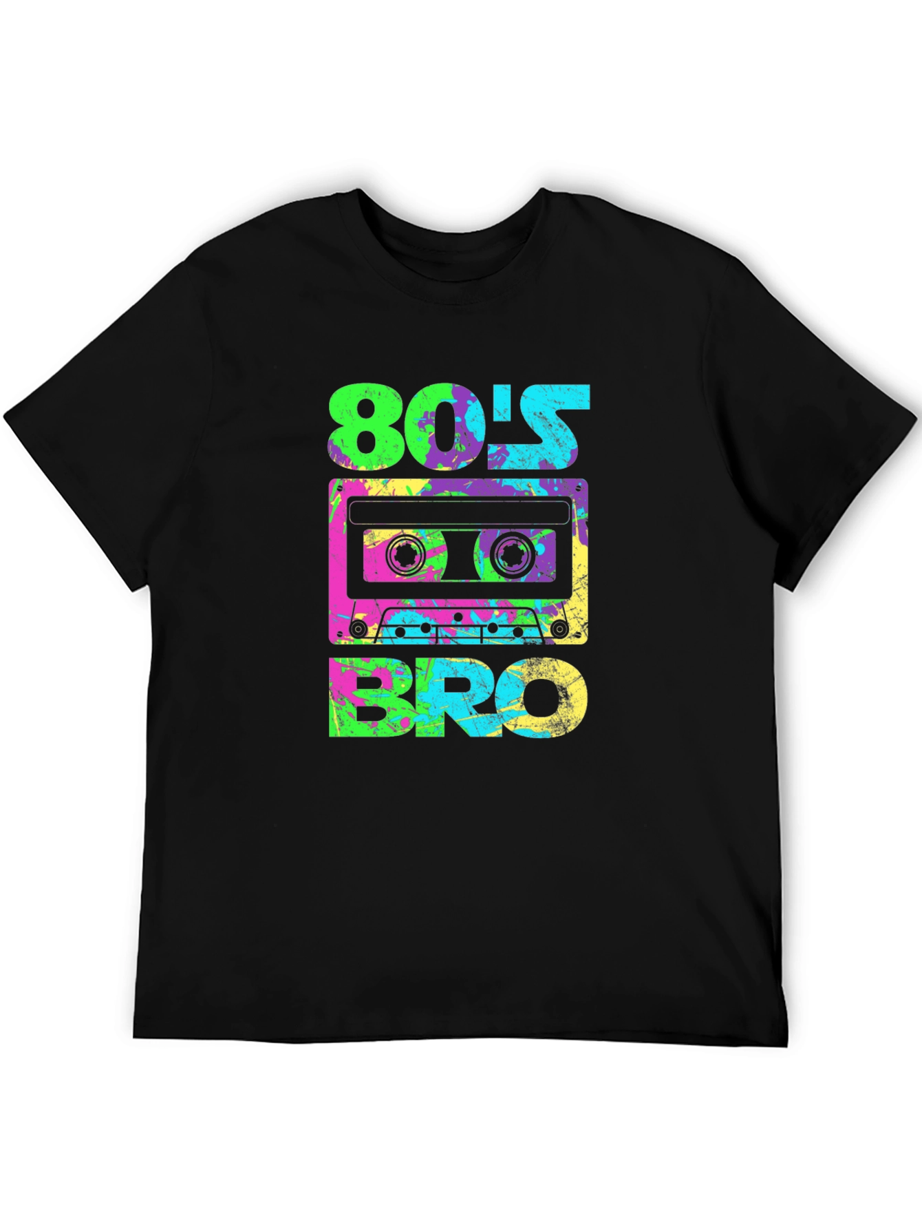 Retro 80s Bro Graphic Tee - Cassette Tape Design