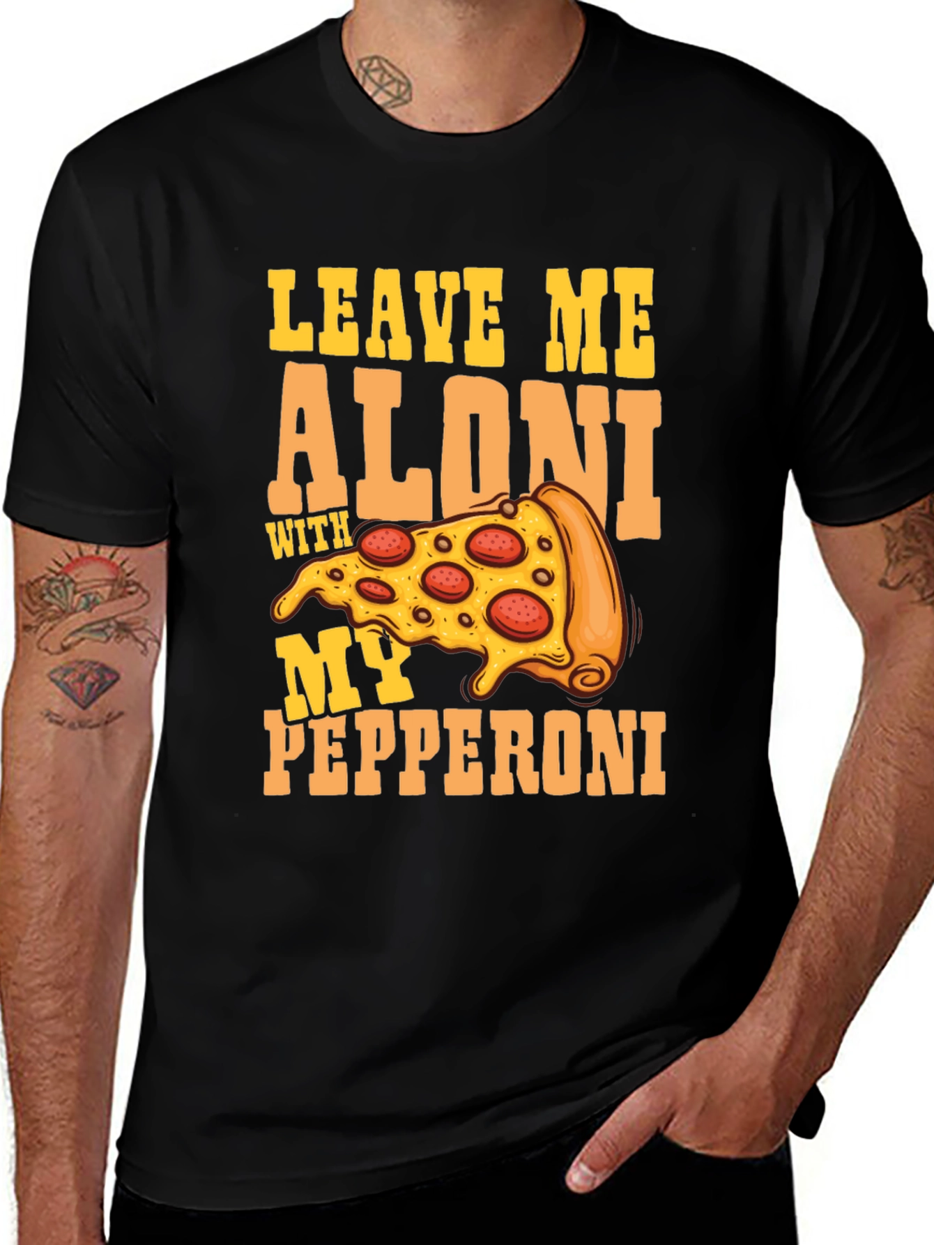 Leave Me Aloni Pizza Graphic Tee - Funny T-Shirt