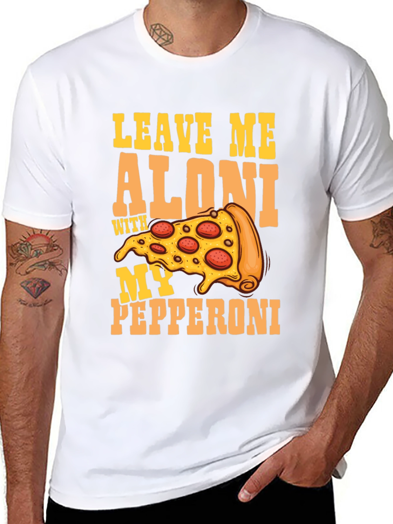 Leave Me Aloni Pizza Graphic Tee - Funny T-Shirt