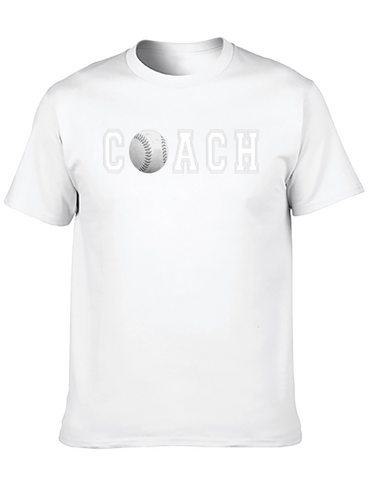 Baseball Coach Graphic Tee - Black Cotton T-Shirt