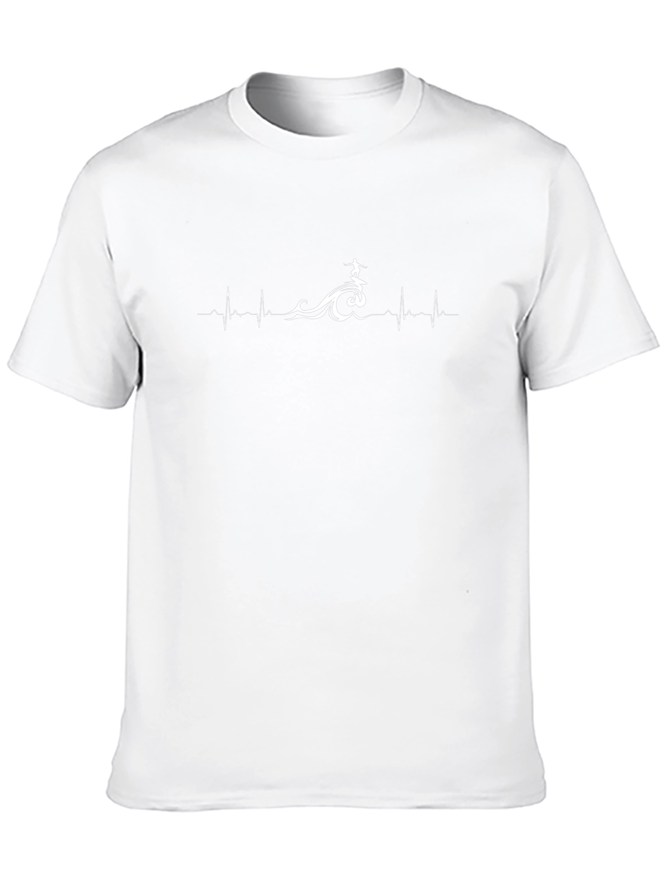 Surfing Heartbeat T-Shirt - Black
