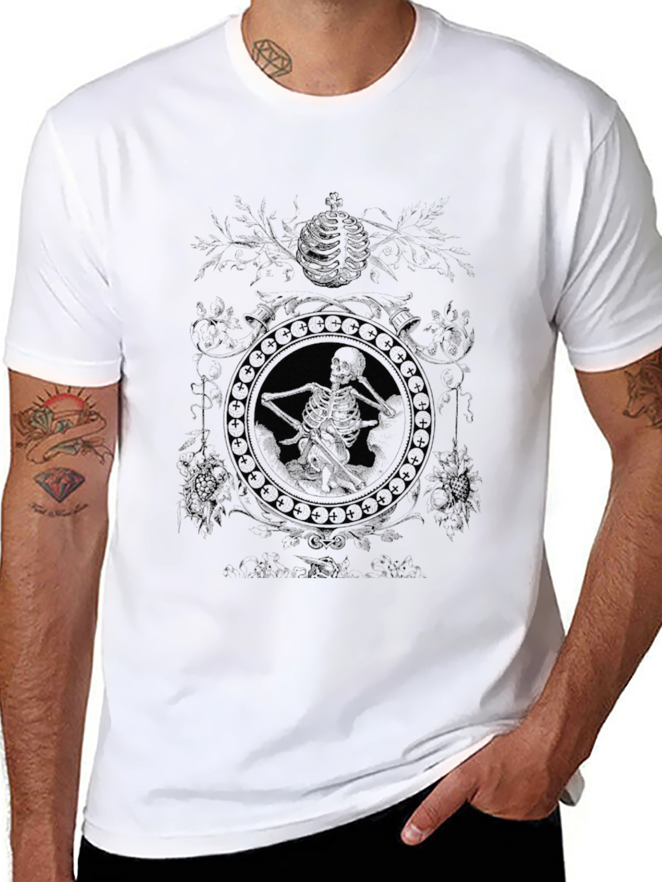 Dark Skeleton Graphic Tee - Mens Black T-Shirt