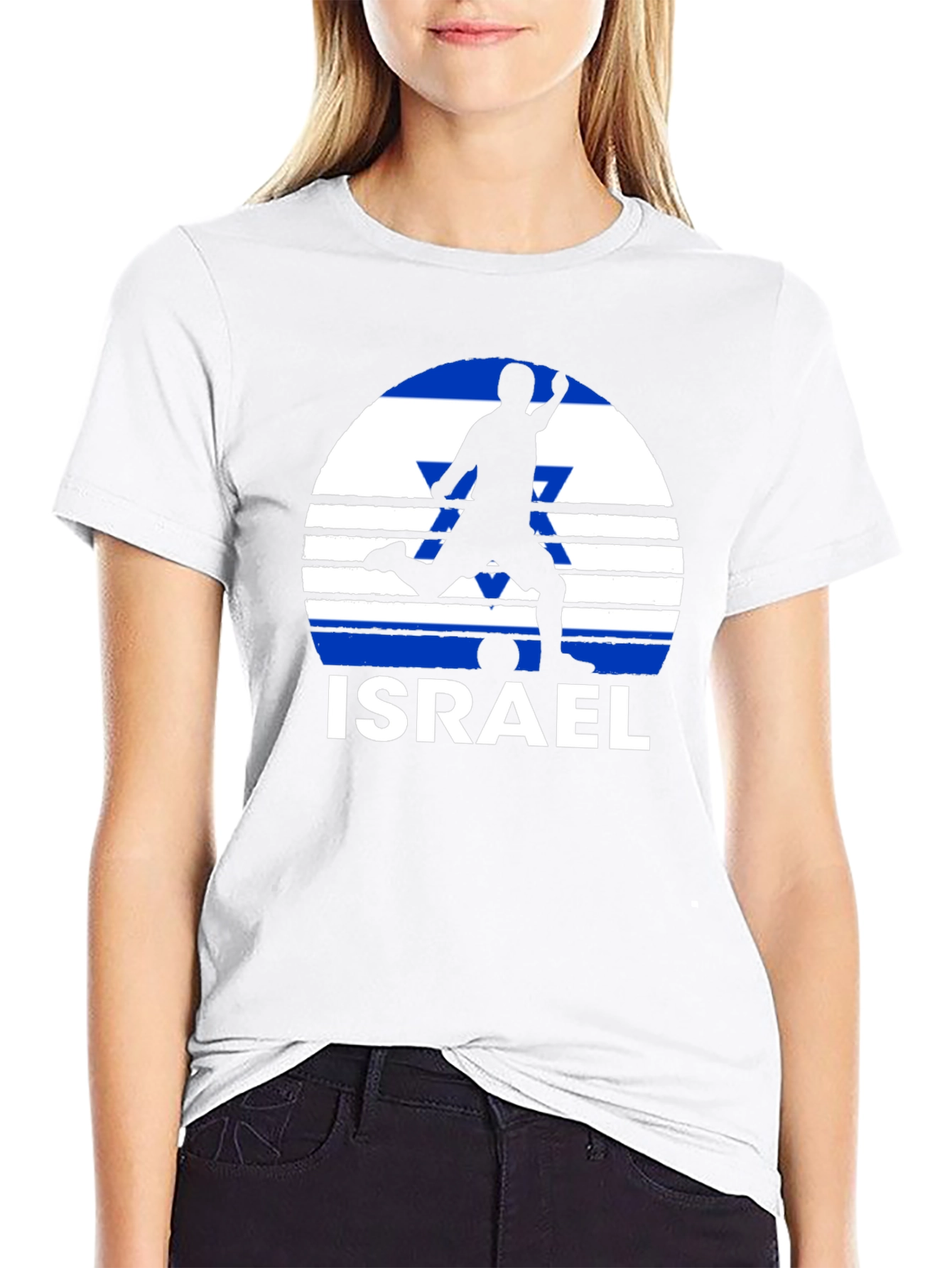 Israel Soccer Flag Graphic T-Shirt - Black