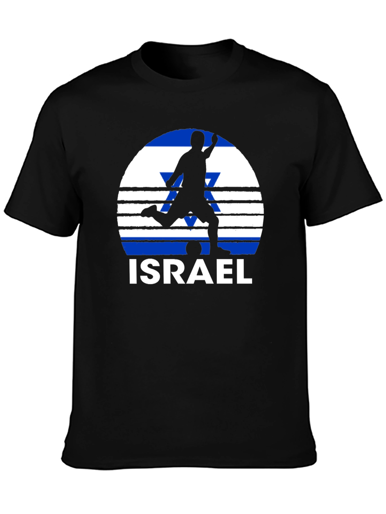 Israel Soccer Flag Graphic T-Shirt - Black