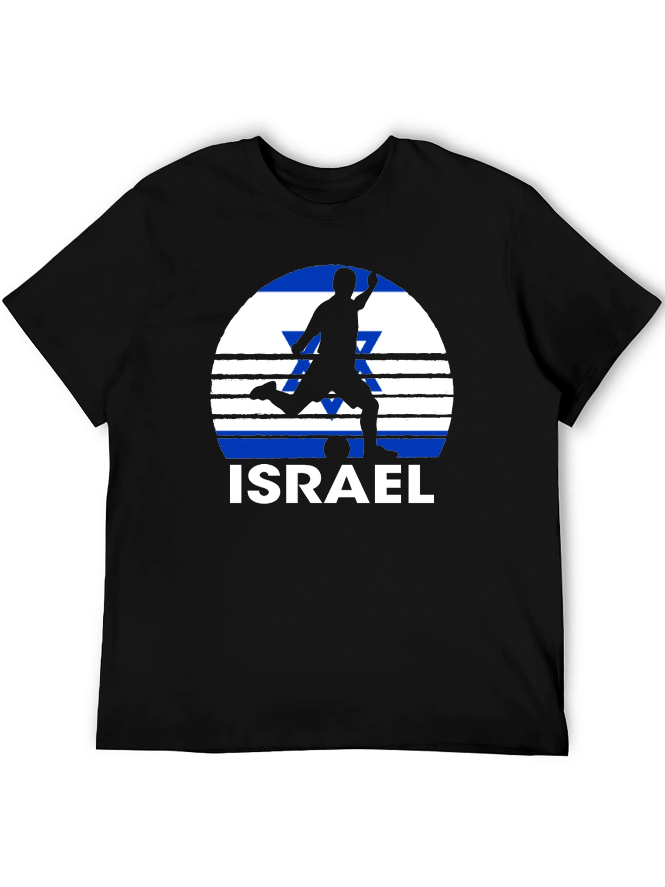 Israel Soccer Flag Graphic T-Shirt - Black