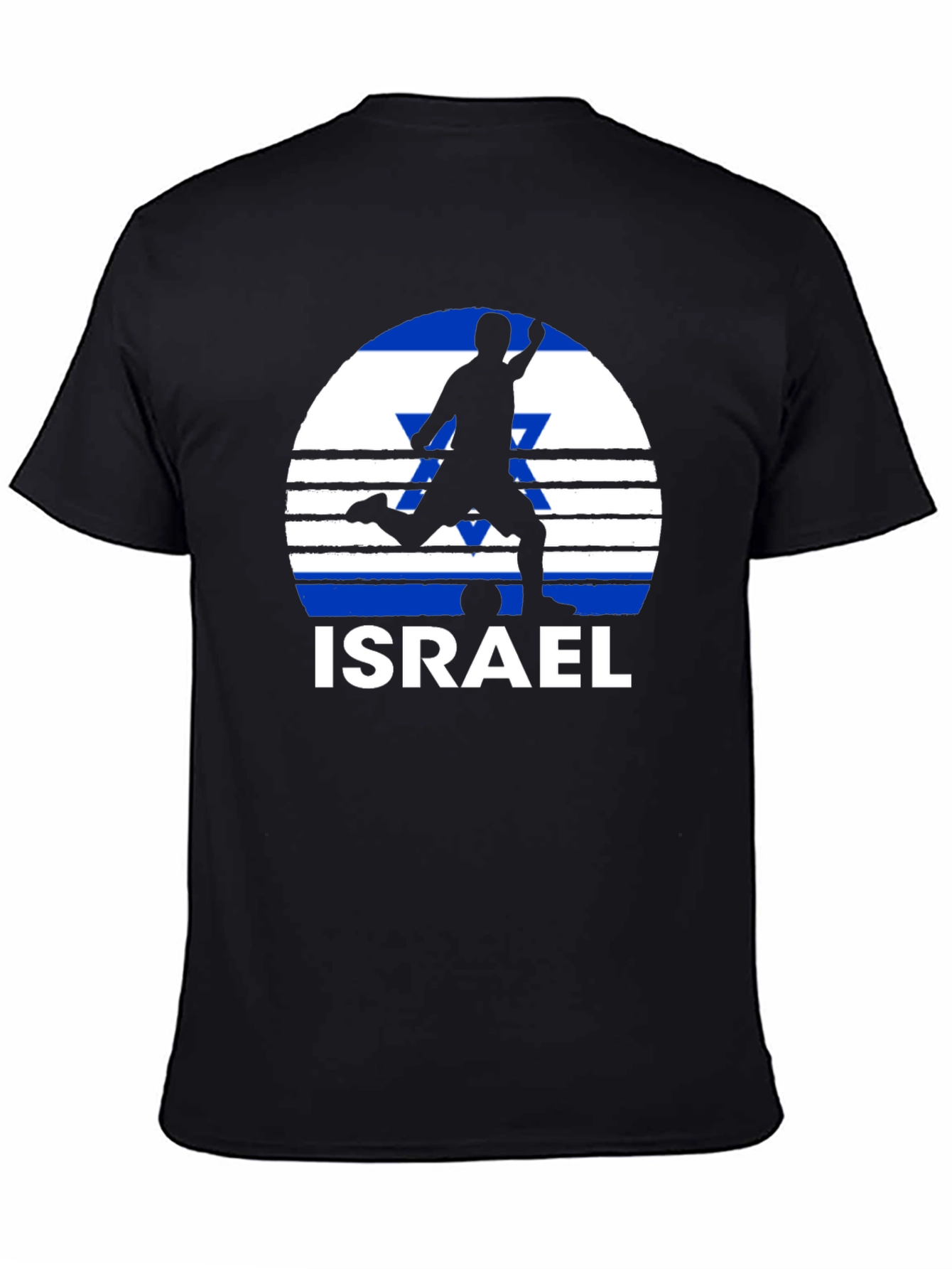 Israel Soccer Flag Graphic T-Shirt - Black