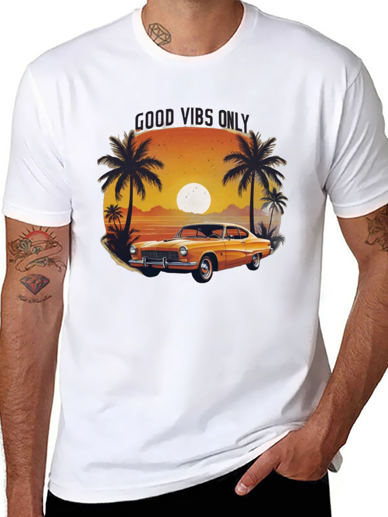 Good Vibes Only Classic Car T-Shirt
