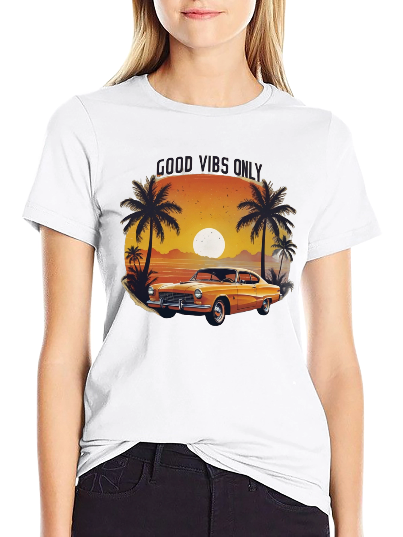 Good Vibes Only Classic Car T-Shirt
