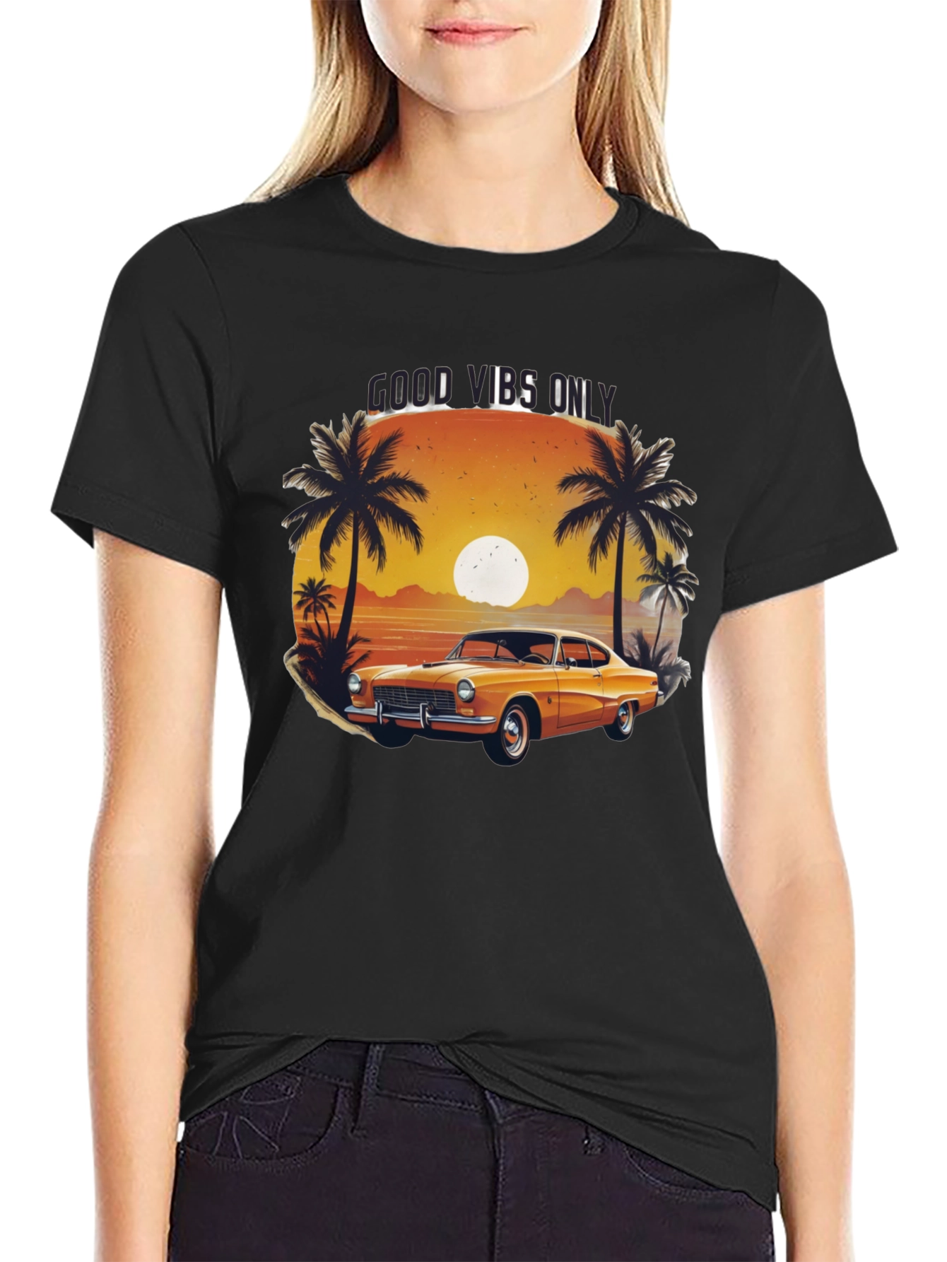 Good Vibes Only Classic Car T-Shirt