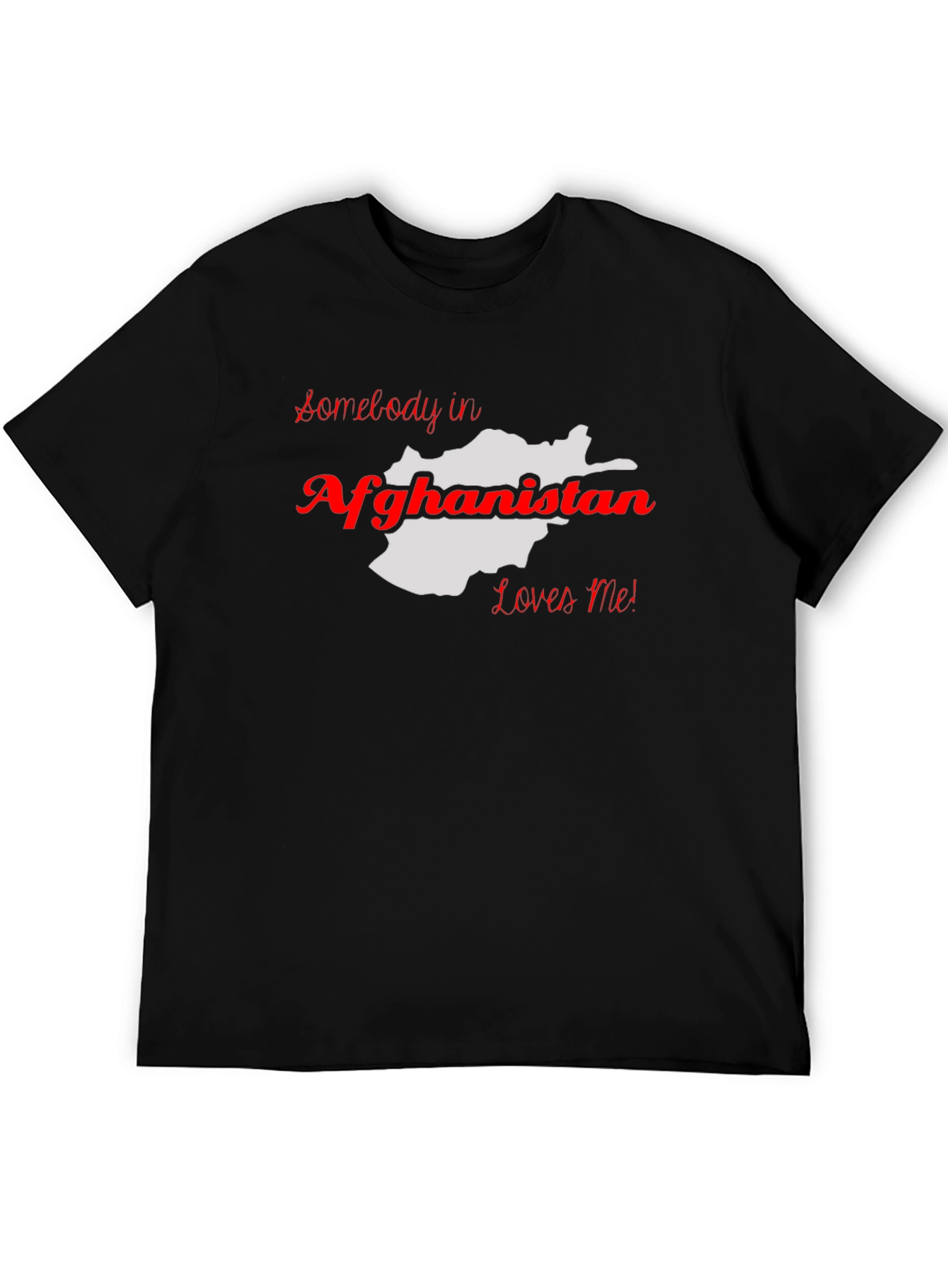 Afghanistan Love T-Shirt - Black Cotton Graphic Tee