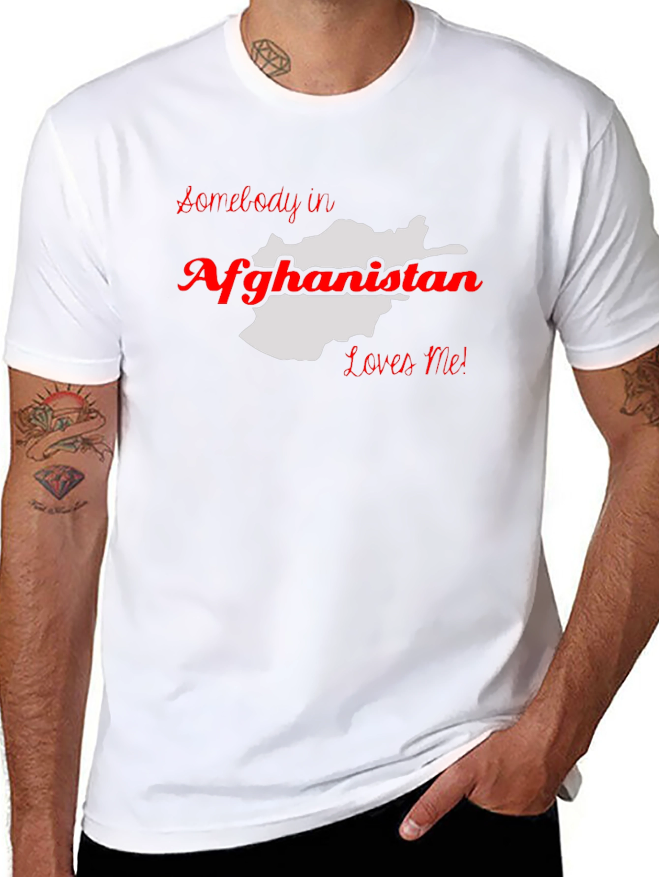 Afghanistan Love T-Shirt - Black Cotton Graphic Tee