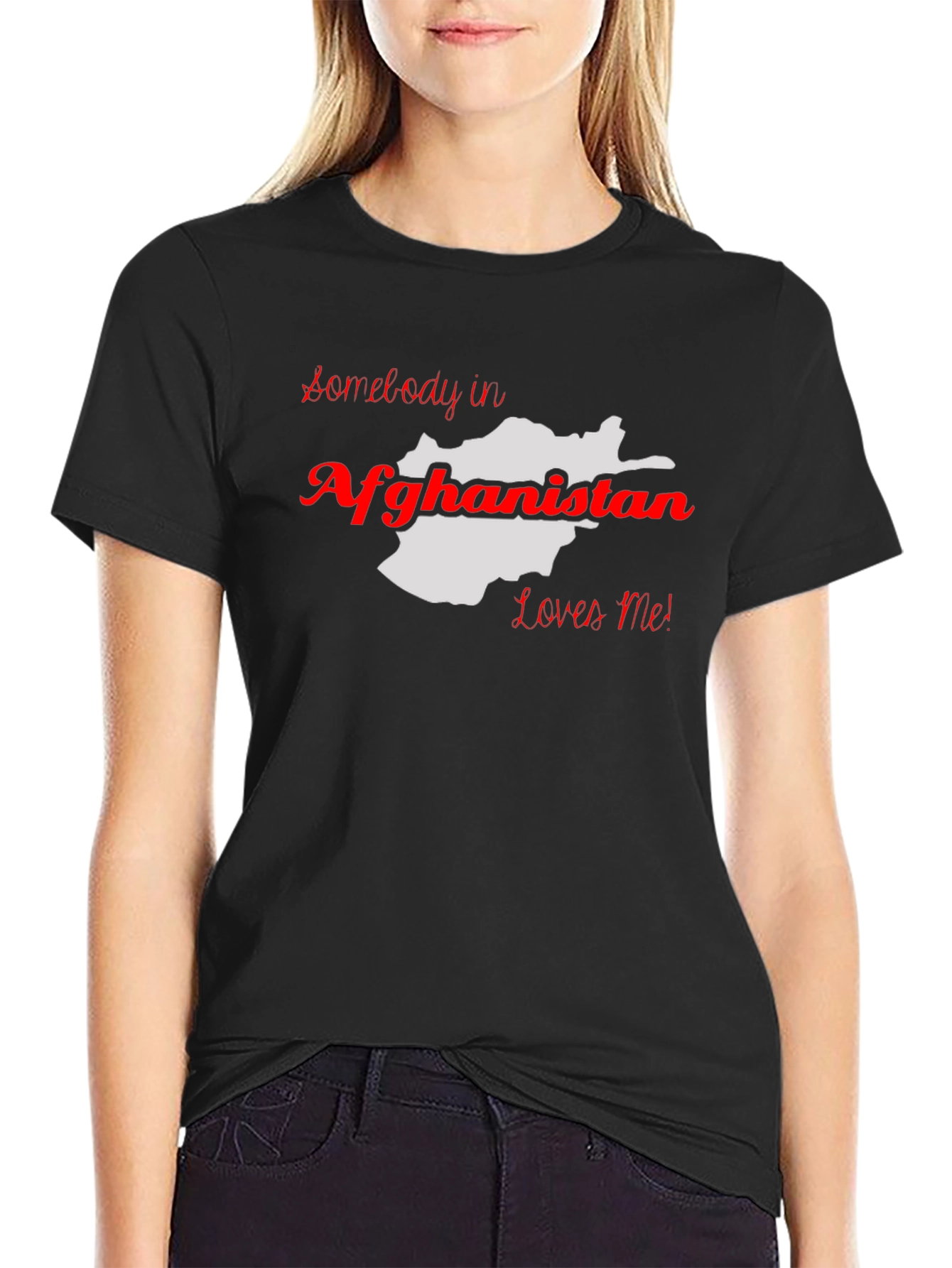 Afghanistan Love T-Shirt - Black Cotton Graphic Tee