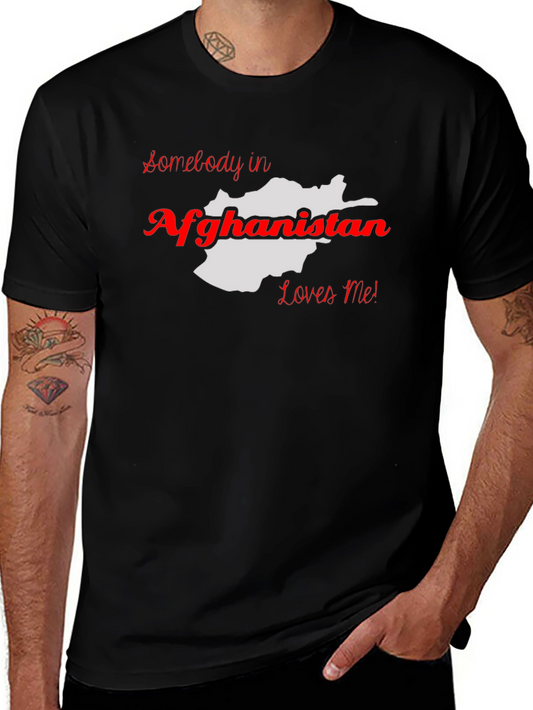 Afghanistan Love T-Shirt - Black Cotton Graphic Tee