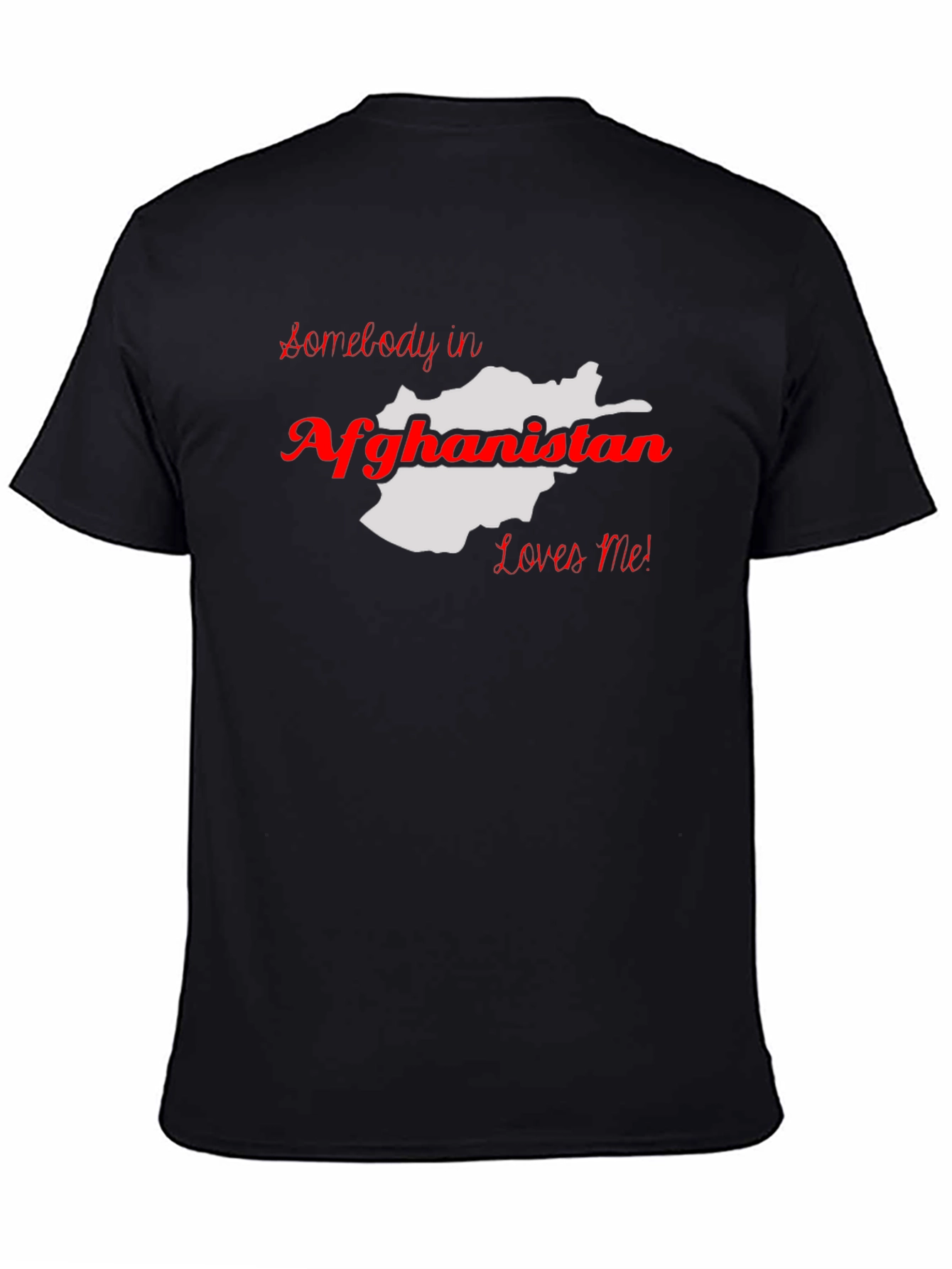Afghanistan Love T-Shirt - Black Cotton Graphic Tee