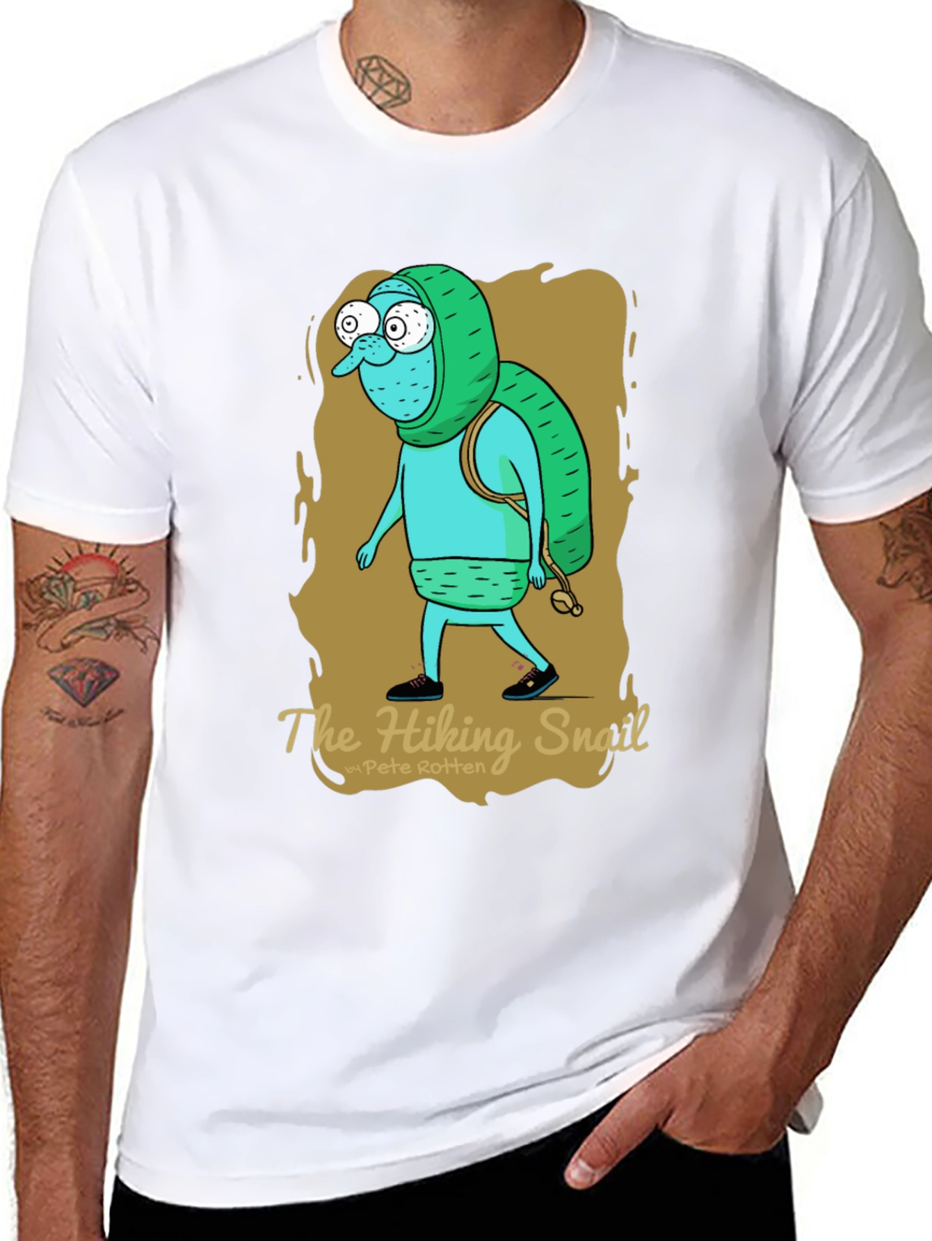 Hiking Snail Graphic T-Shirt - Adventure Ready!