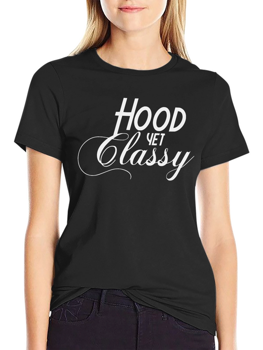 Hood Yet Classy Black Graphic Tee