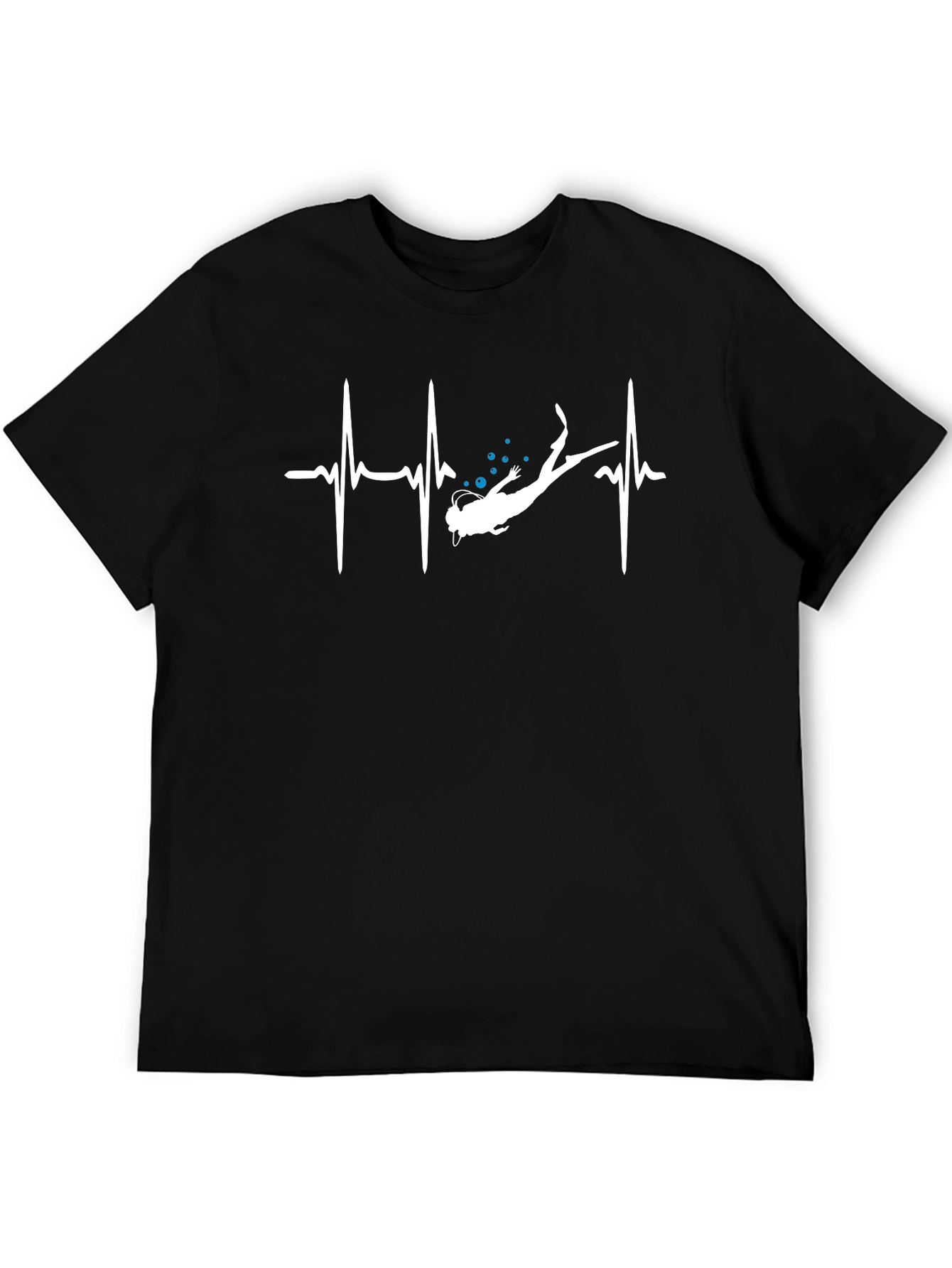 Diver Heartbeat Black Graphic Tee