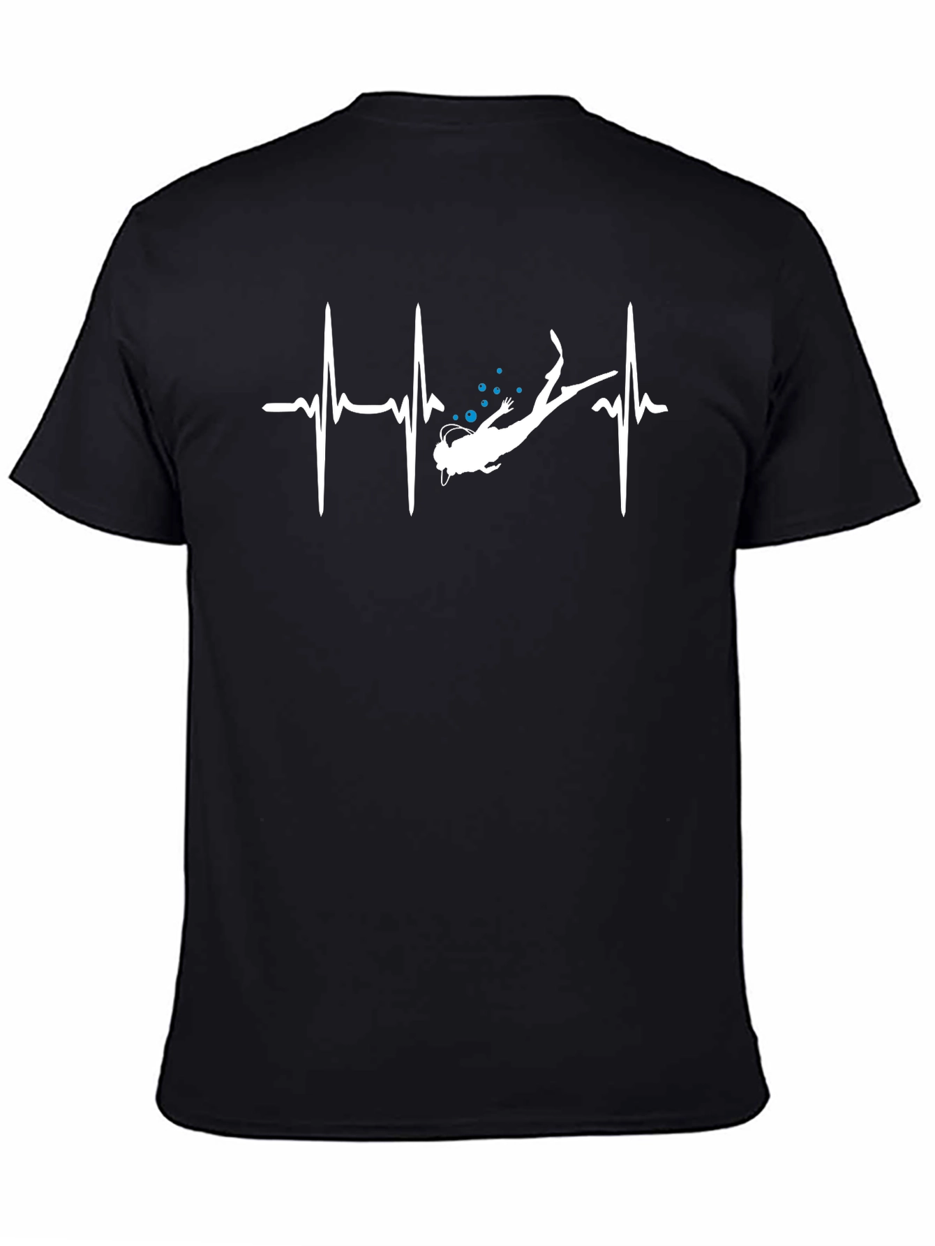 Diver Heartbeat Black Graphic Tee