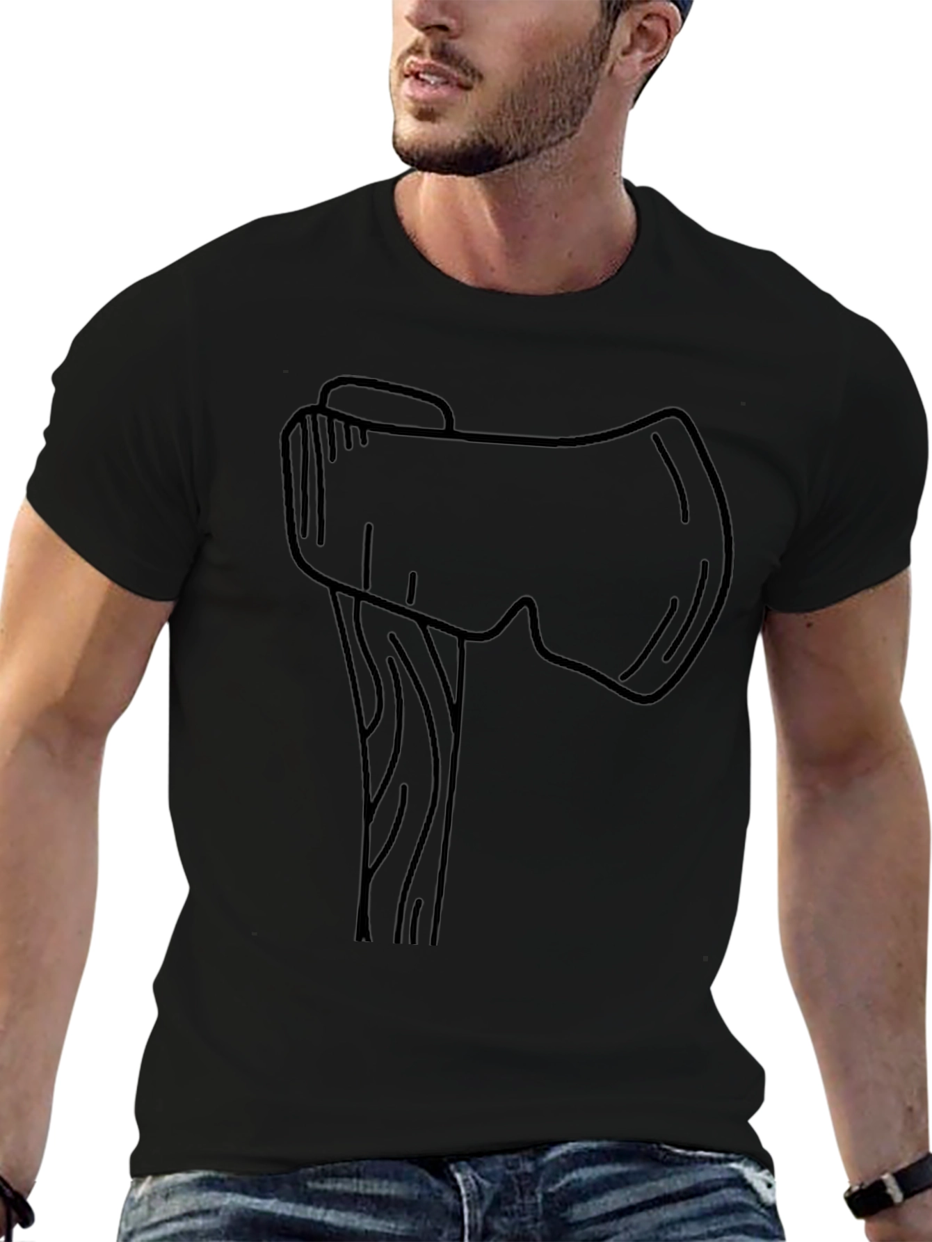 Axe Graphic Black T-Shirt - Lumberjack Style Tee