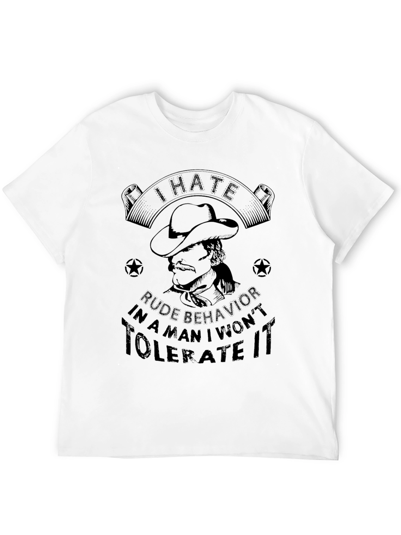 I Hate Rude Behavior Mens Black Graphic Tee