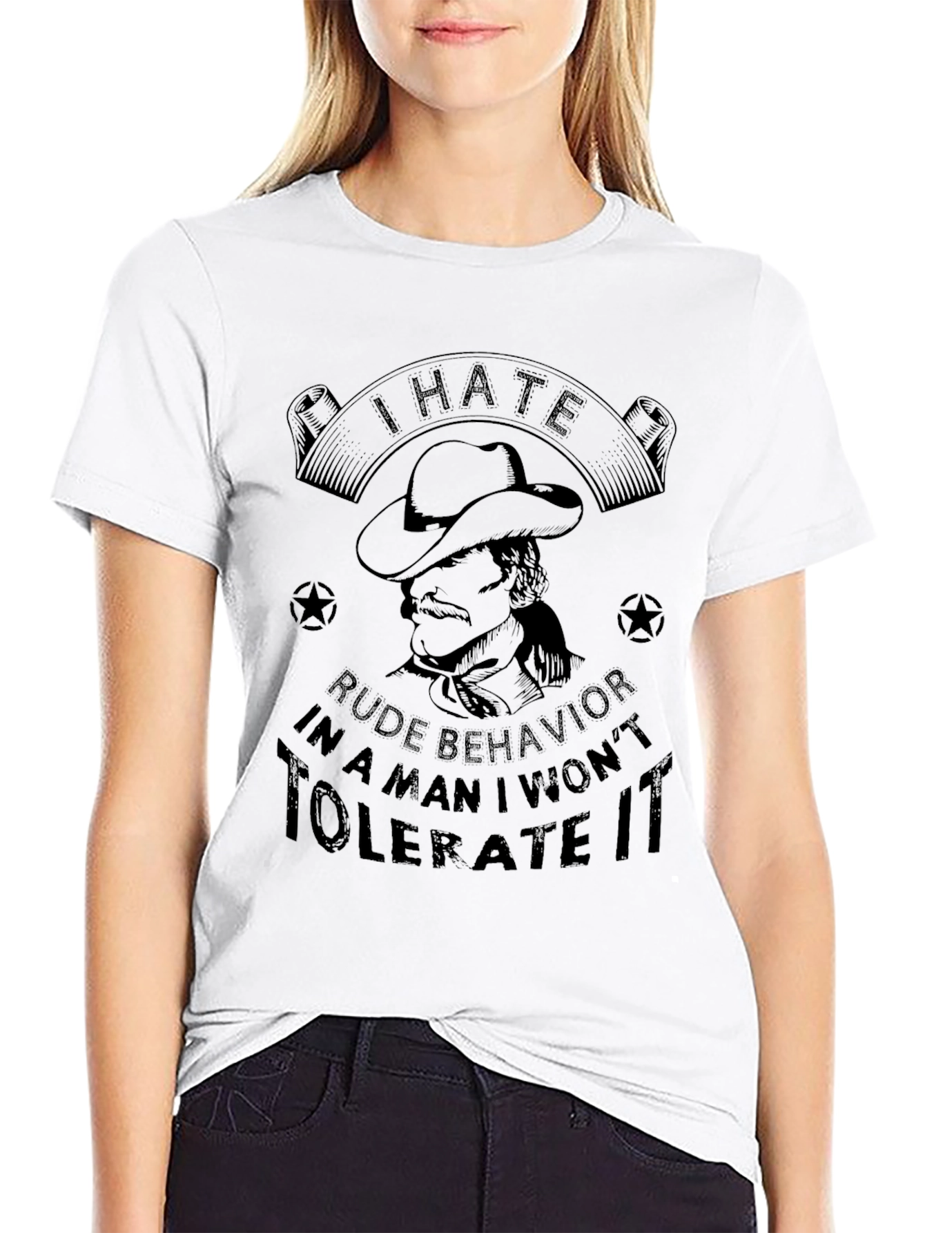 I Hate Rude Behavior Mens Black Graphic Tee