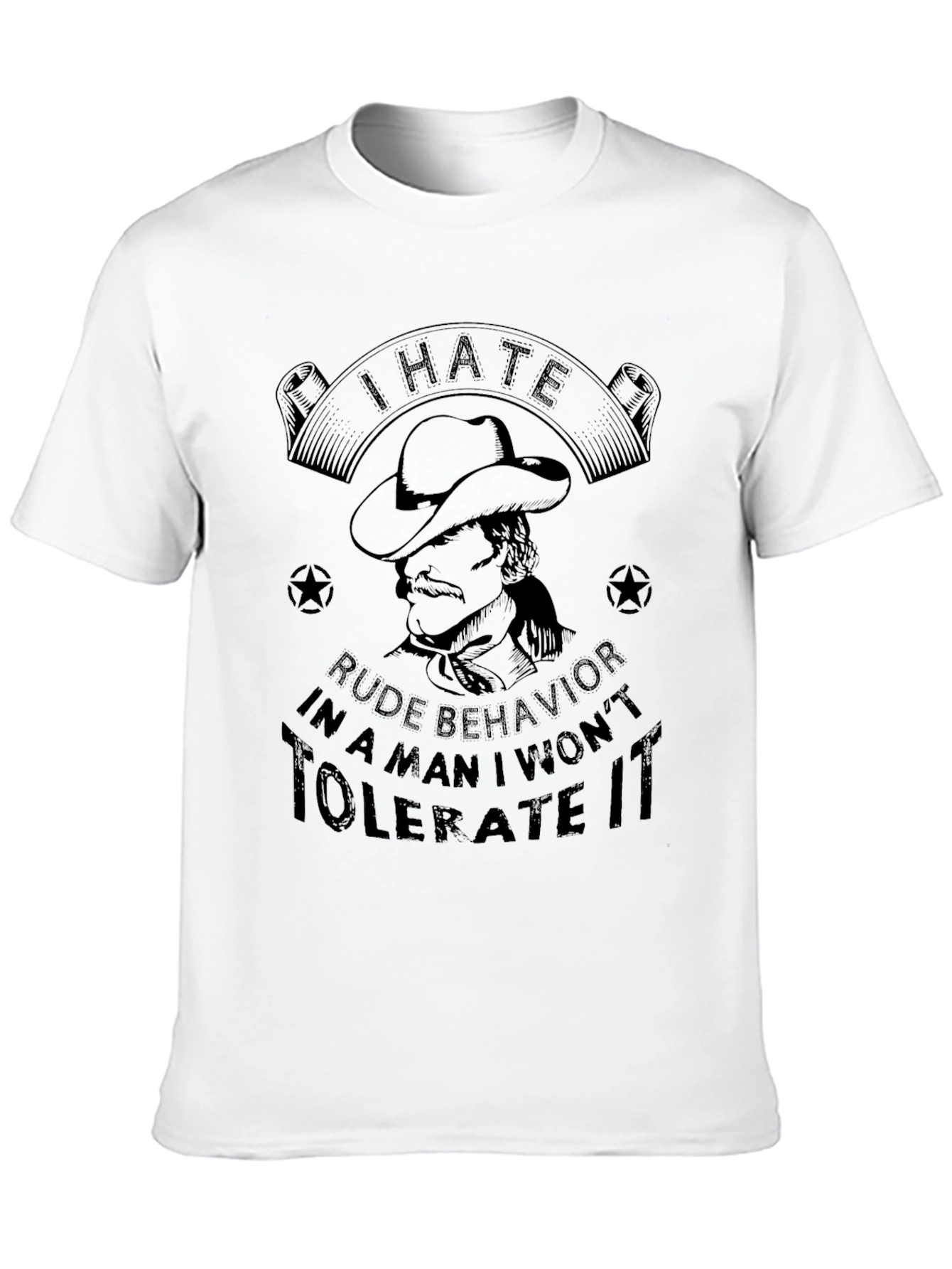 I Hate Rude Behavior Mens Black Graphic Tee