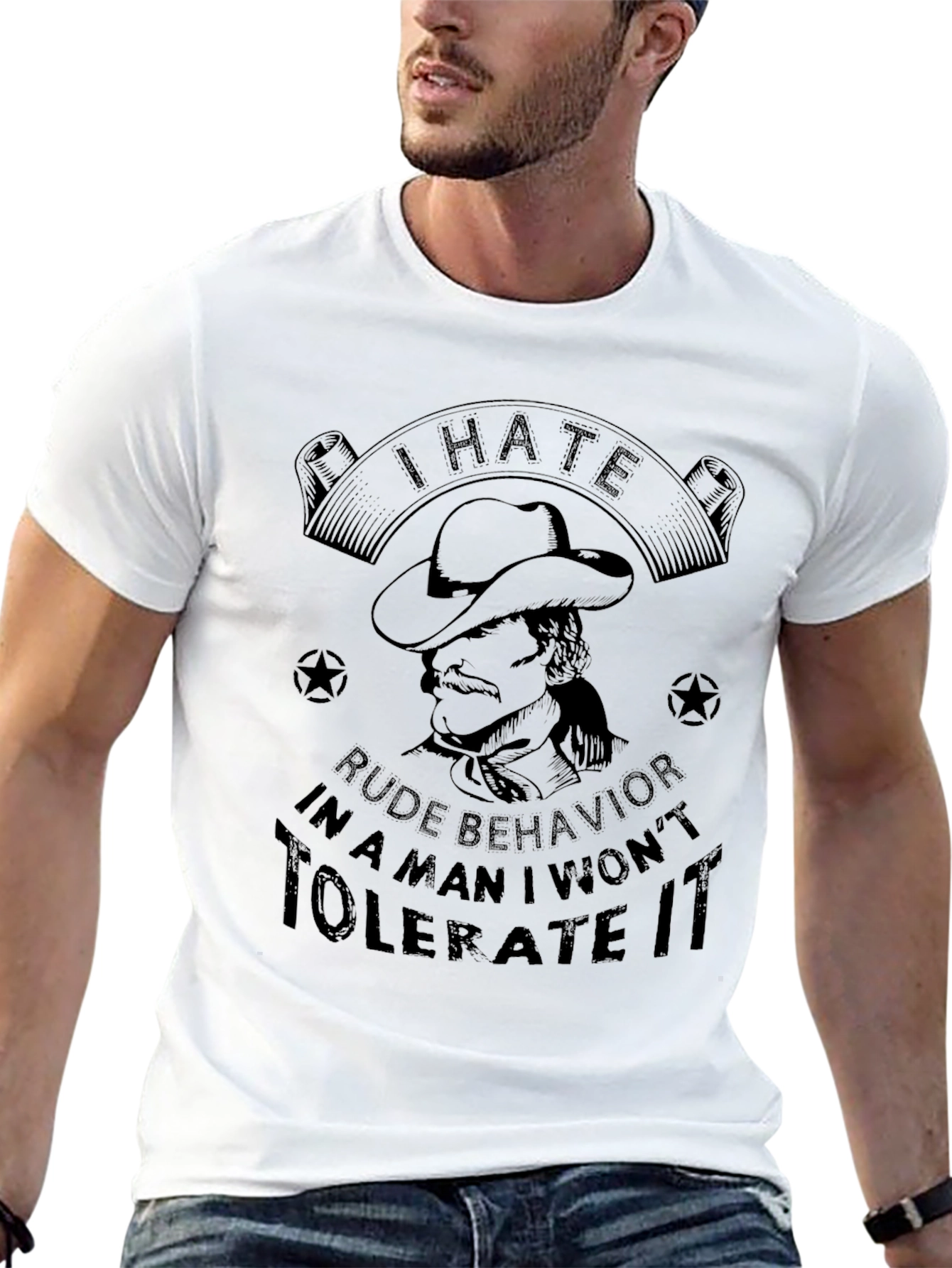 I Hate Rude Behavior Mens Black Graphic Tee