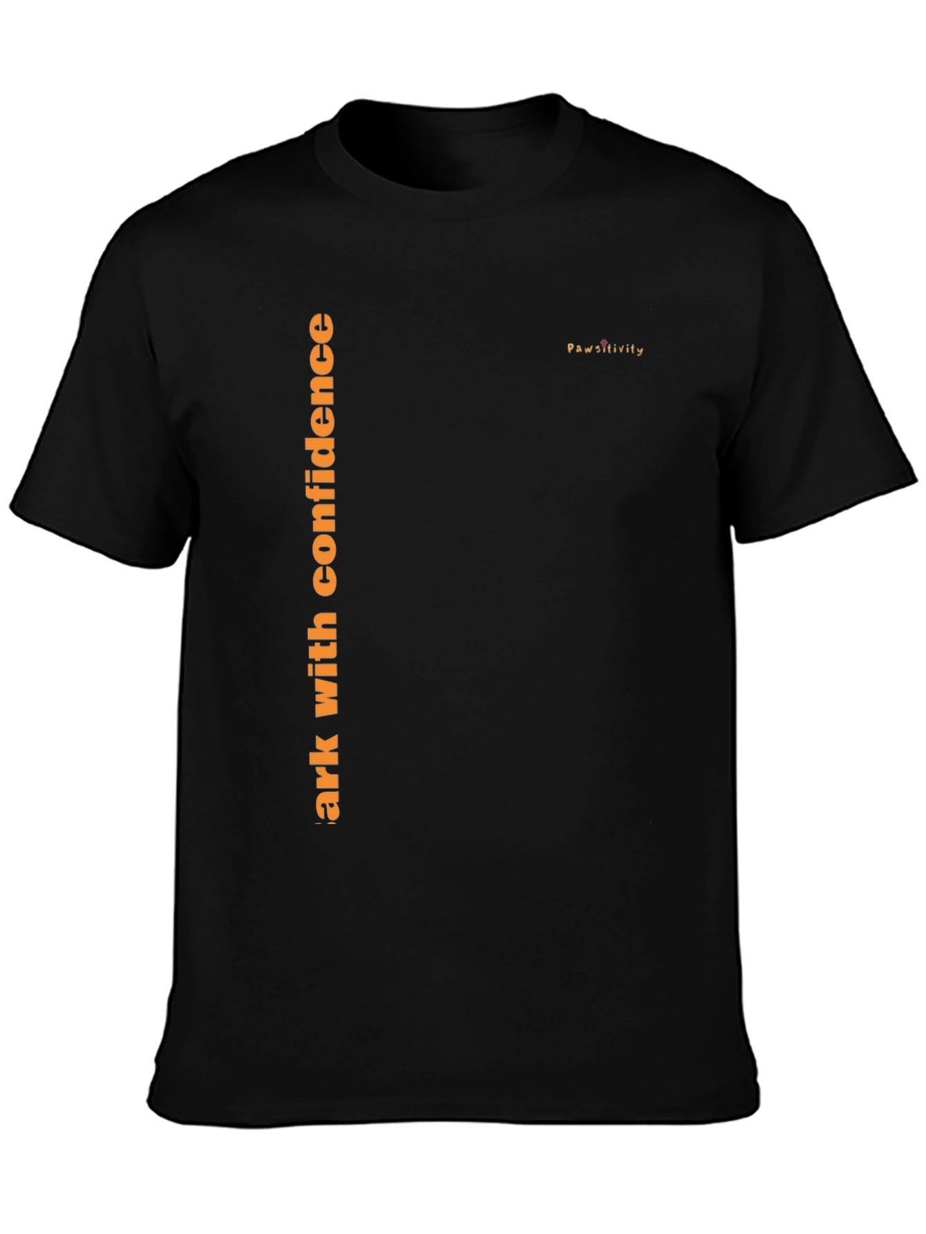 Mens Black T-Shirt - Walk with Confidence Pawsitivity