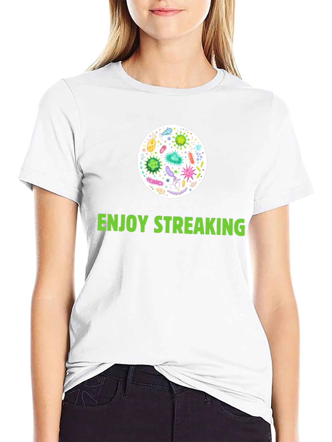 Enjoy Streaking T-Shirt - Novelty Germ Design!