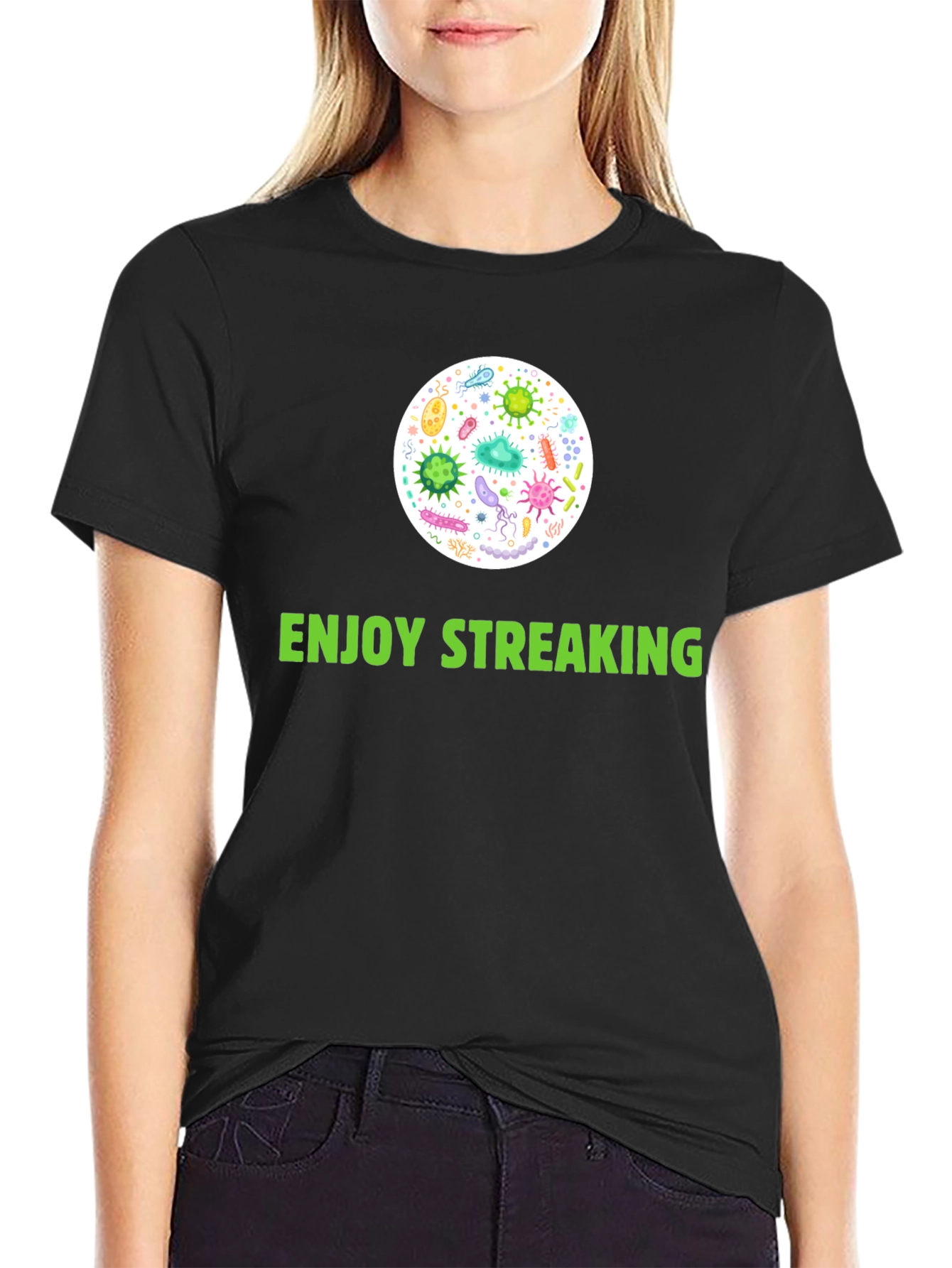 Enjoy Streaking T-Shirt - Novelty Germ Design!