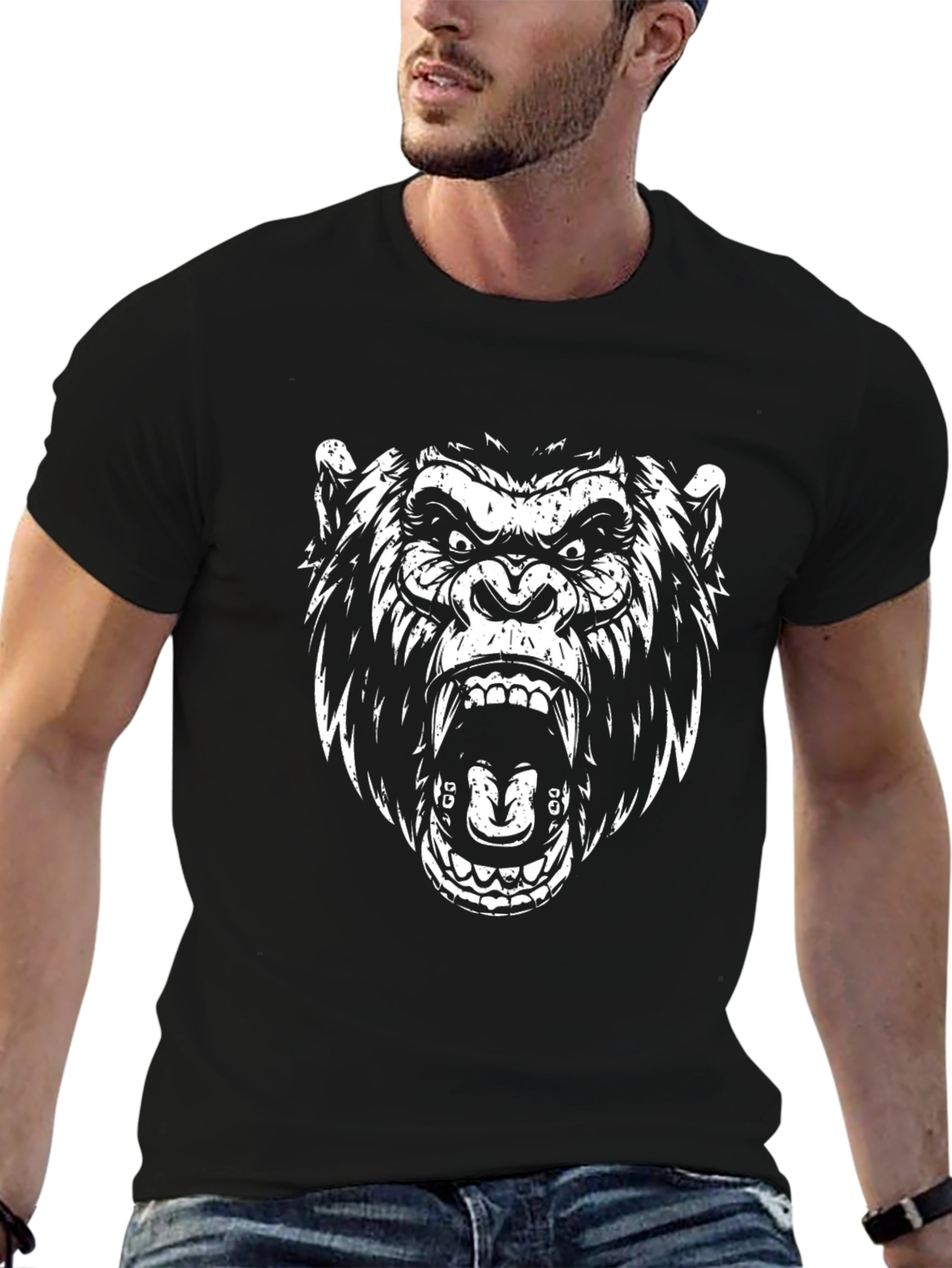 Roaring Gorilla Graphic Tee - Bold Statement Shirt