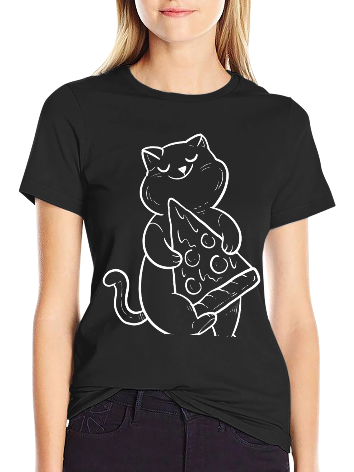 Cat Pizza T-Shirt - Funny Graphic Tee