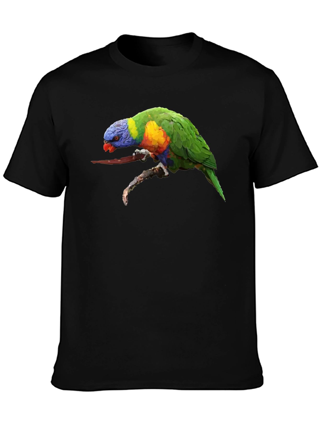 Lorikeet Parrot Graphic Black T-Shirt