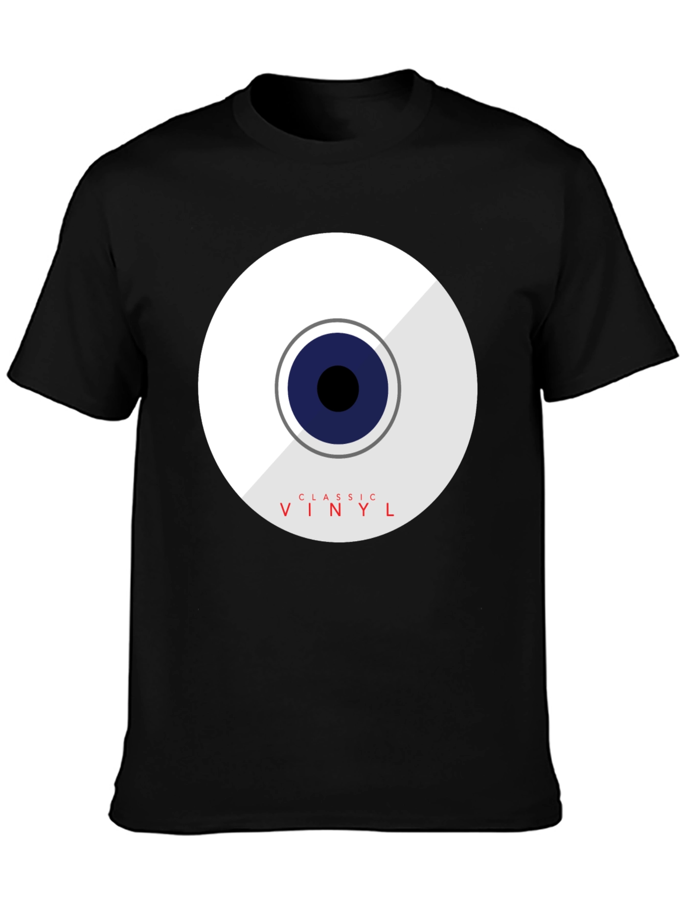 Classic Vinyl Graphic Tee - Black Cotton Blend